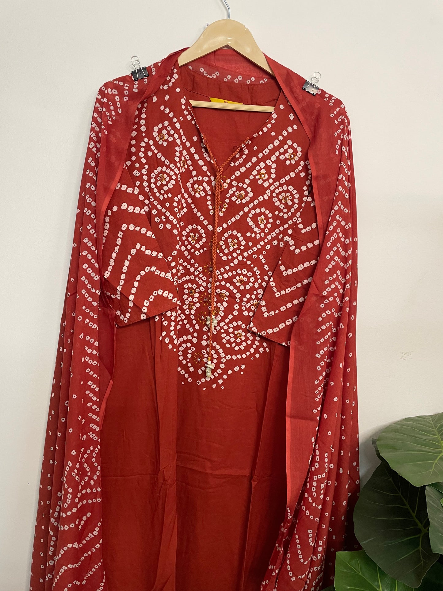 T085- Premium Pure Cotton Straight Kurti with pant and dupatta