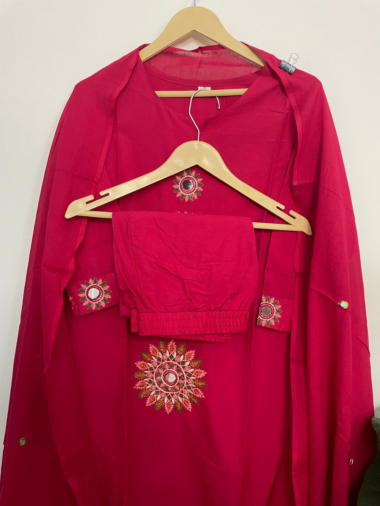 T069-Premium Pure cotton kurti with pant and dupatta