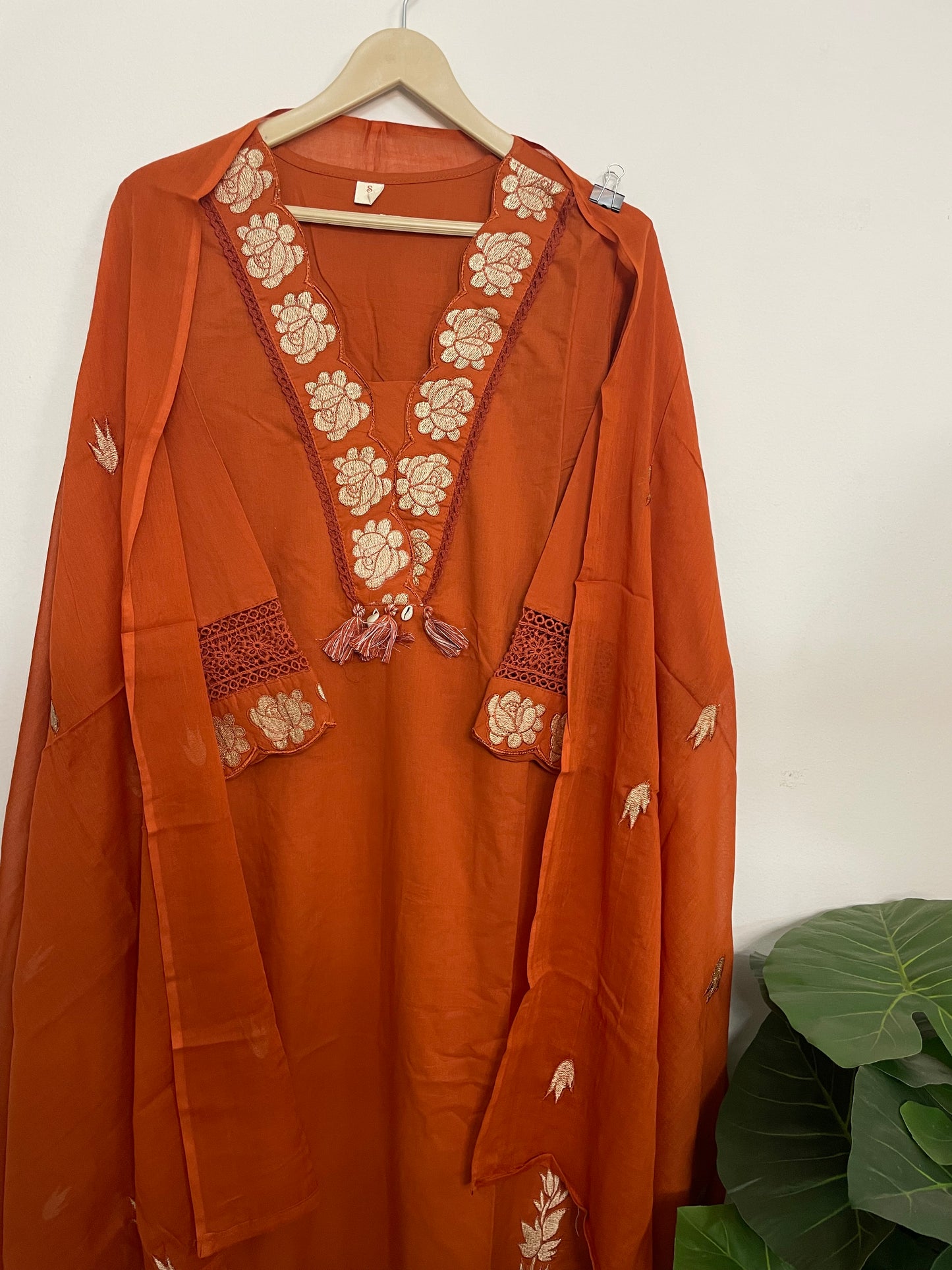T071-Premium Pure cotton kurti with pant and dupatta