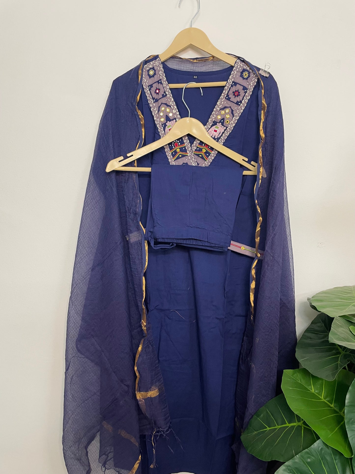 T067-Premium Pure cotton kurti with pant and dupatta