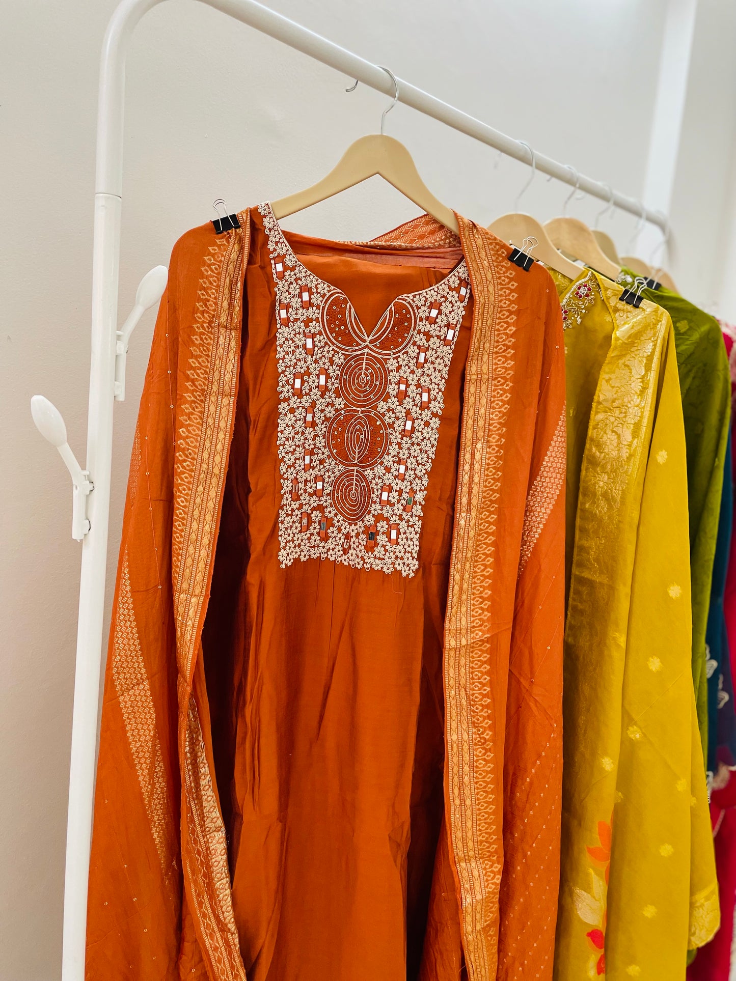 T050-Premium Roman silk kurti with pant and dupatta