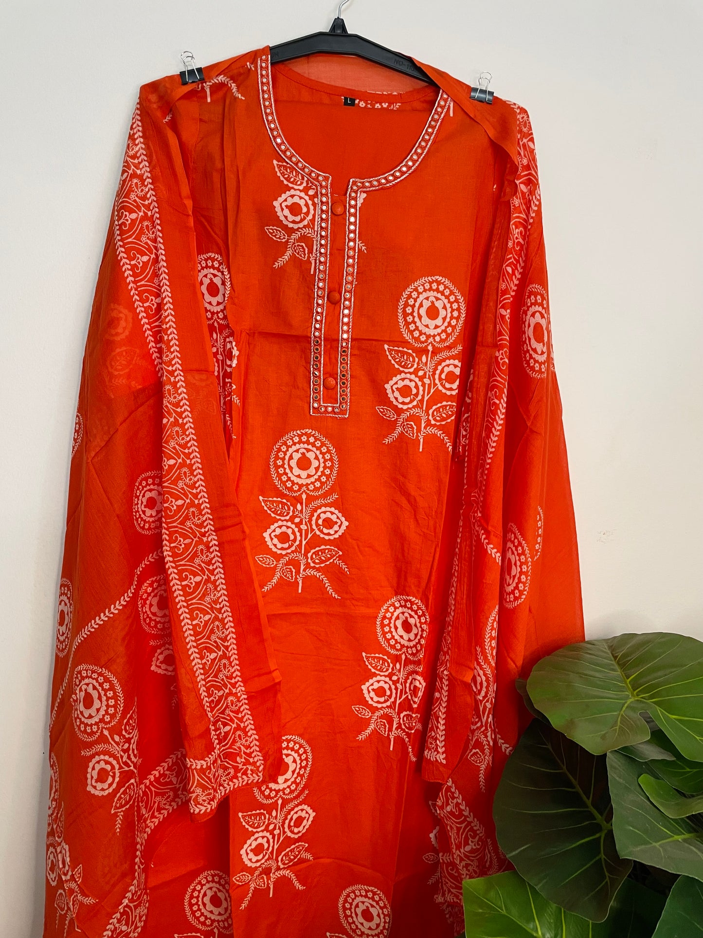 T065-Premium Pure cotton kurti with pant and dupatta