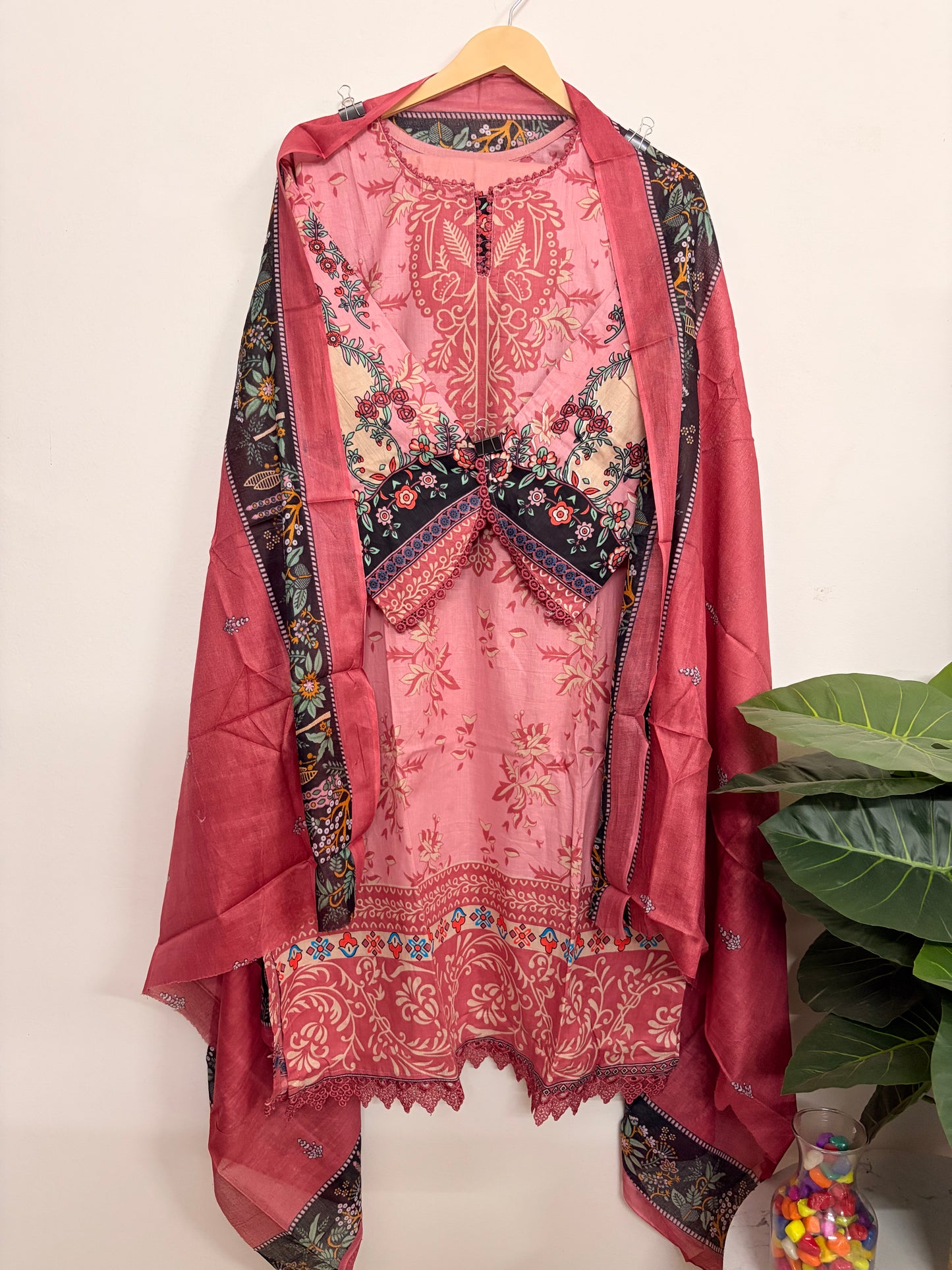 T122- Premium Pure Cotton Pakistani three-piece suit set