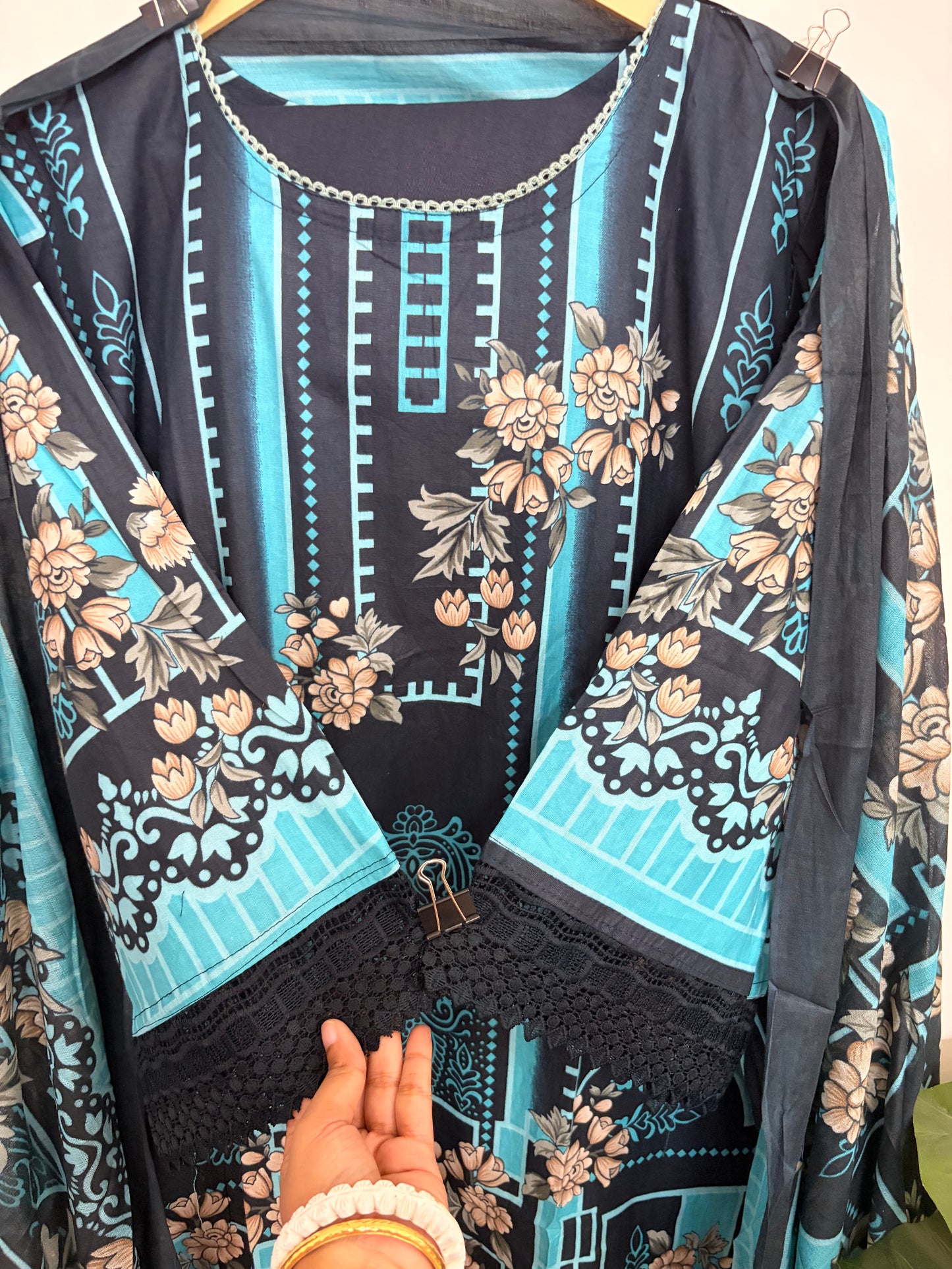 T123- Premium Pure Cotton Pakistani three-piece suit