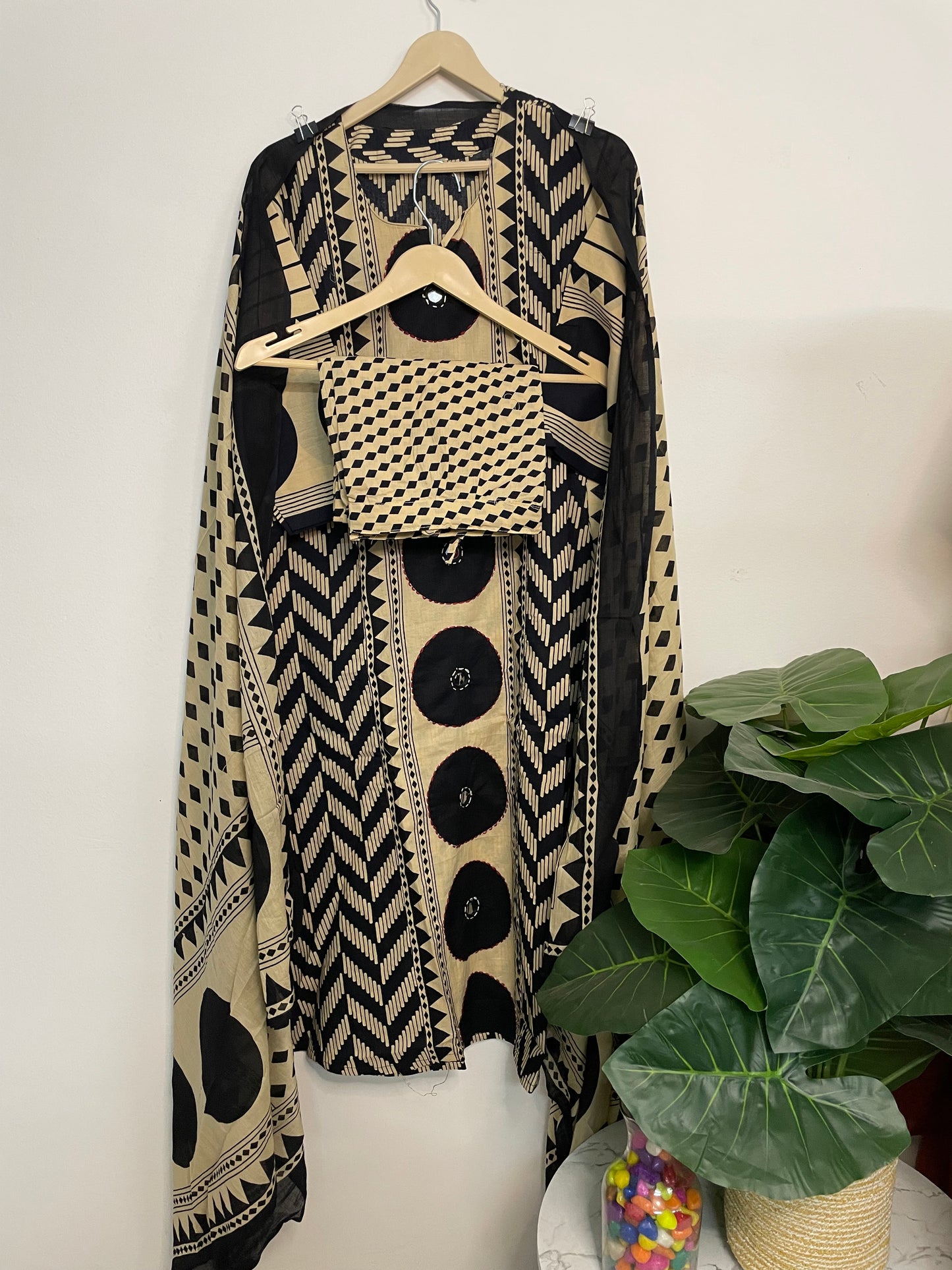 T083- Premium Pure cotton straight Kurti with pant and dupatta