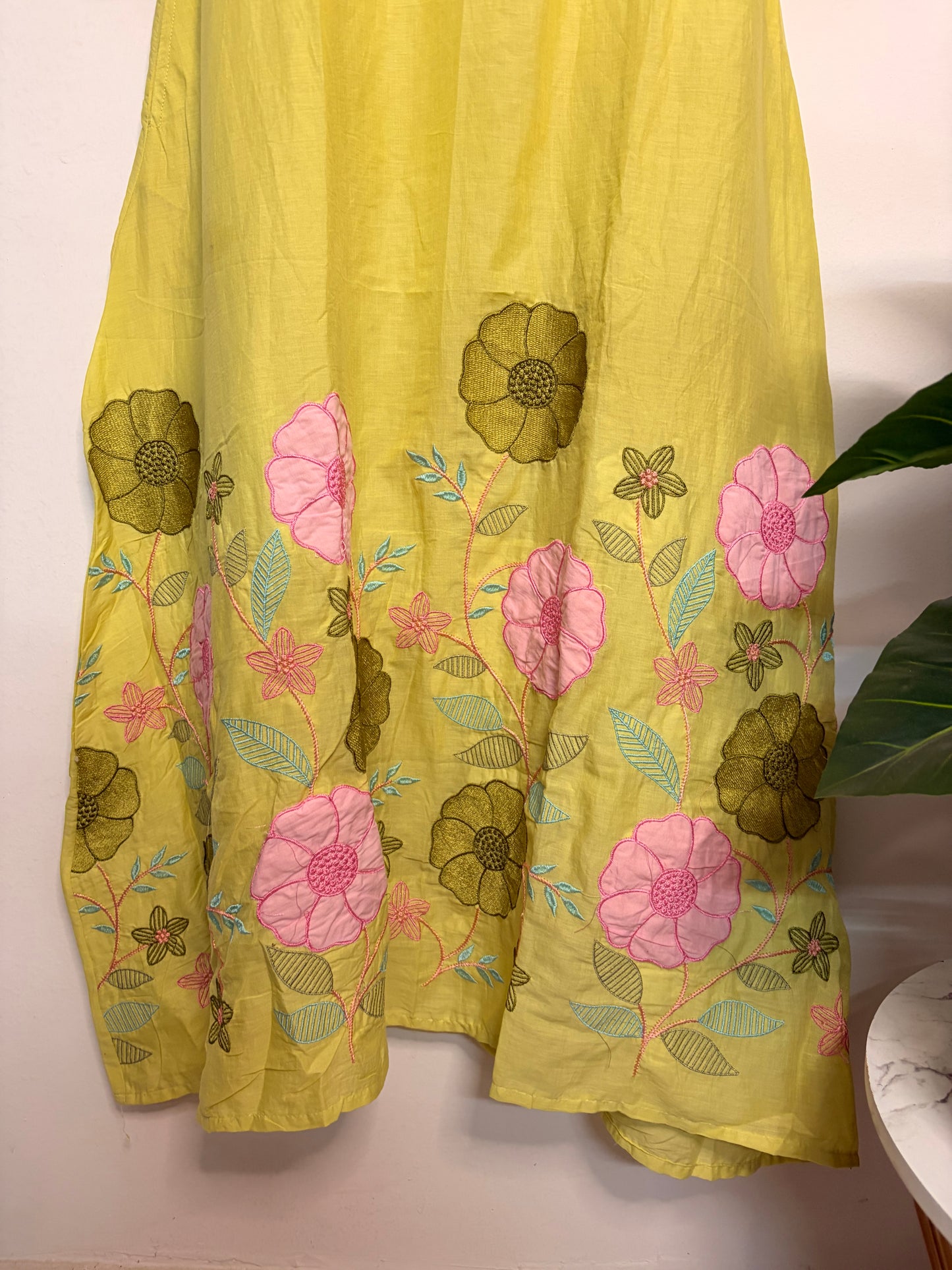 T103- Premium Pure Mul Cotton A-line kurti with pant and dupatta