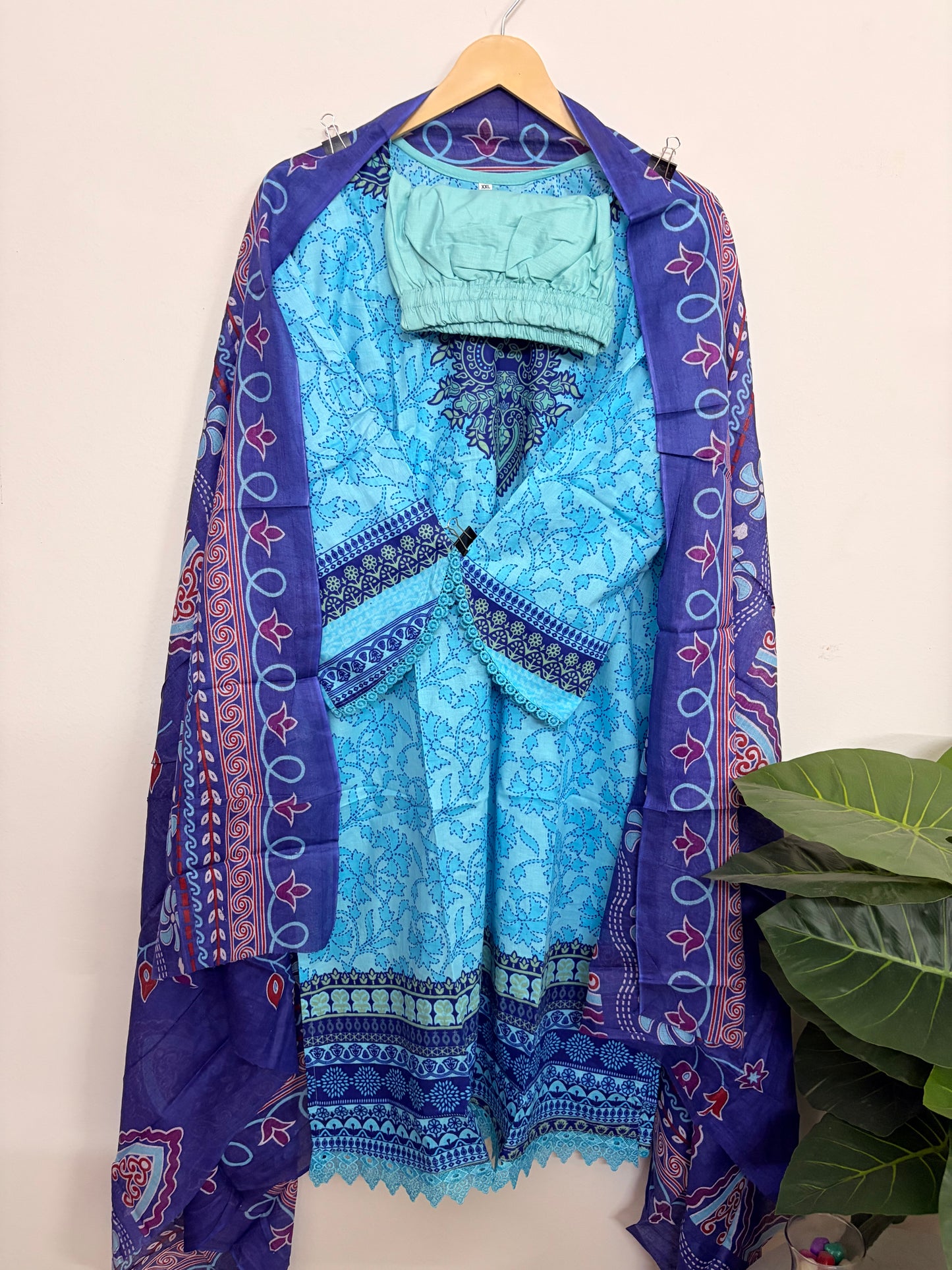 T119- Premium Pure Cotton pakistani three-piece suit set