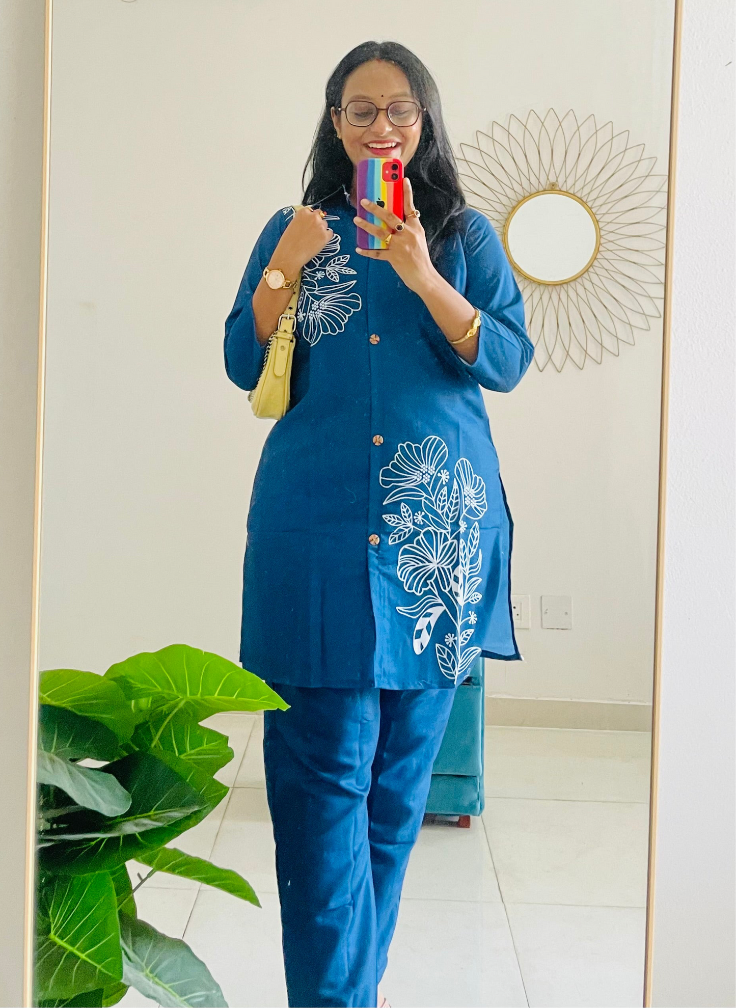 T034-NAVY MUSE PREMIUM COTTON CO-ORD