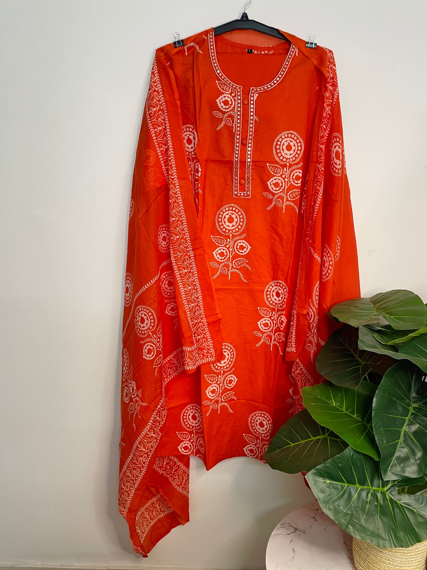 T065-Premium Pure cotton kurti with pant and dupatta