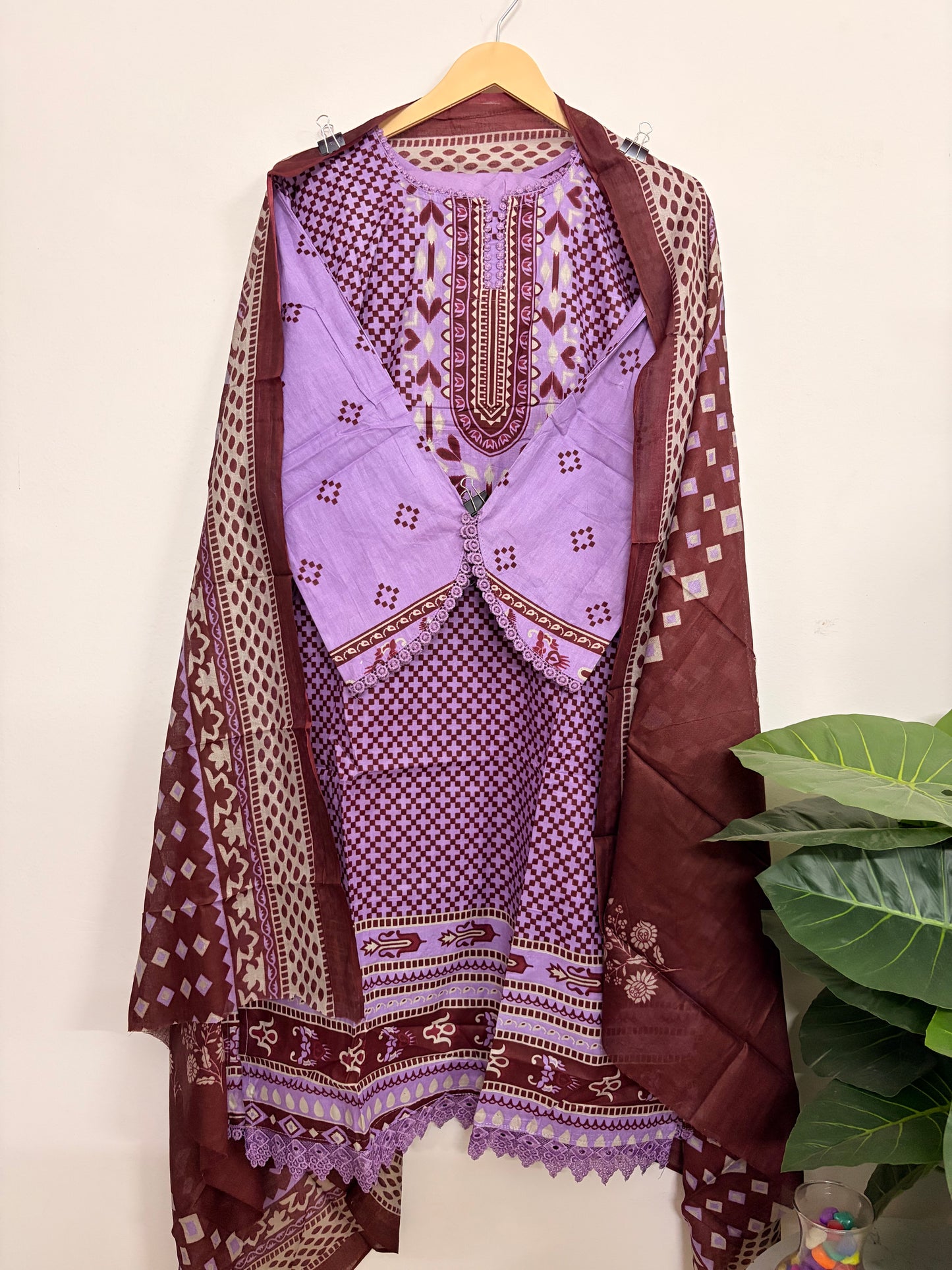T118- Premium Pure Cotton Pakistani three-piece suit set