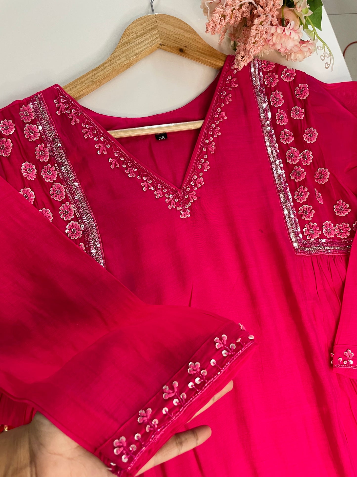 T054-Premium Pure Mul Chanderi kurti with pant and dupatta