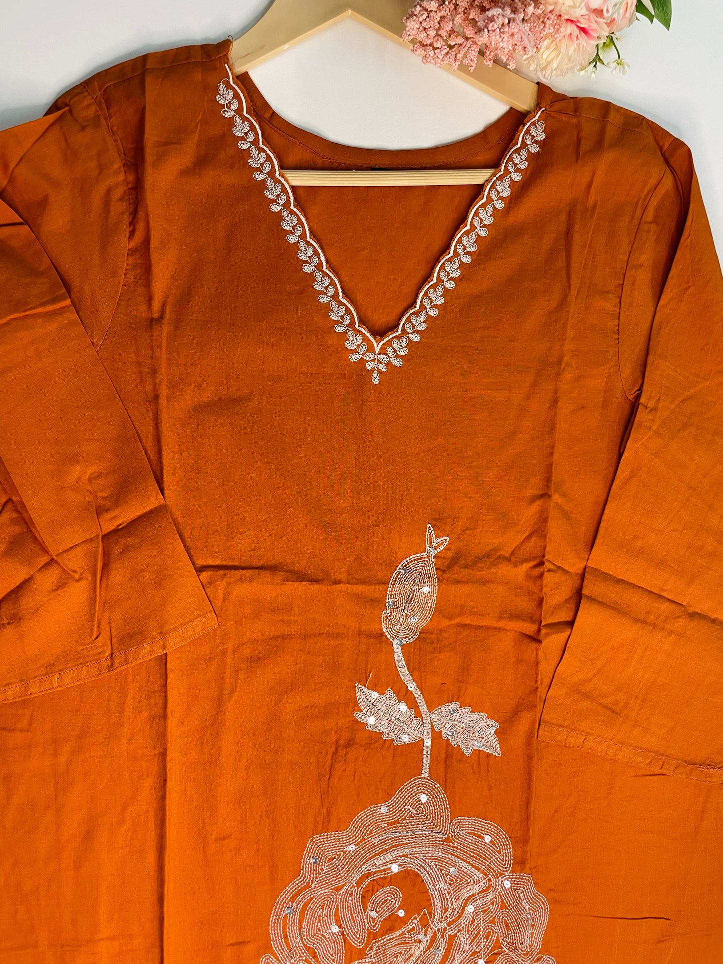 T066-Premium Pure cotton kurti with pant and dupatta