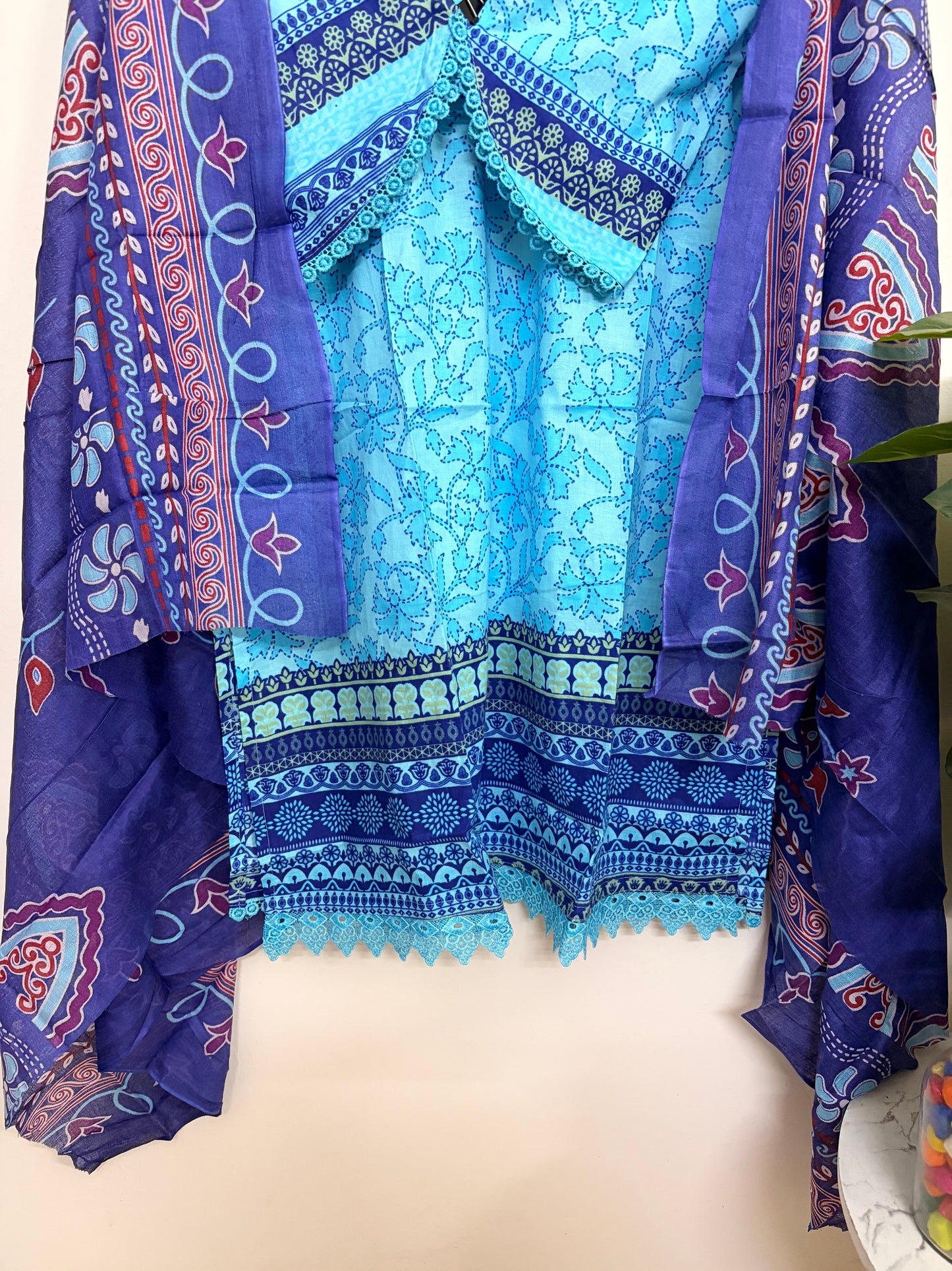 T119- Premium Pure Cotton pakistani three-piece suit set
