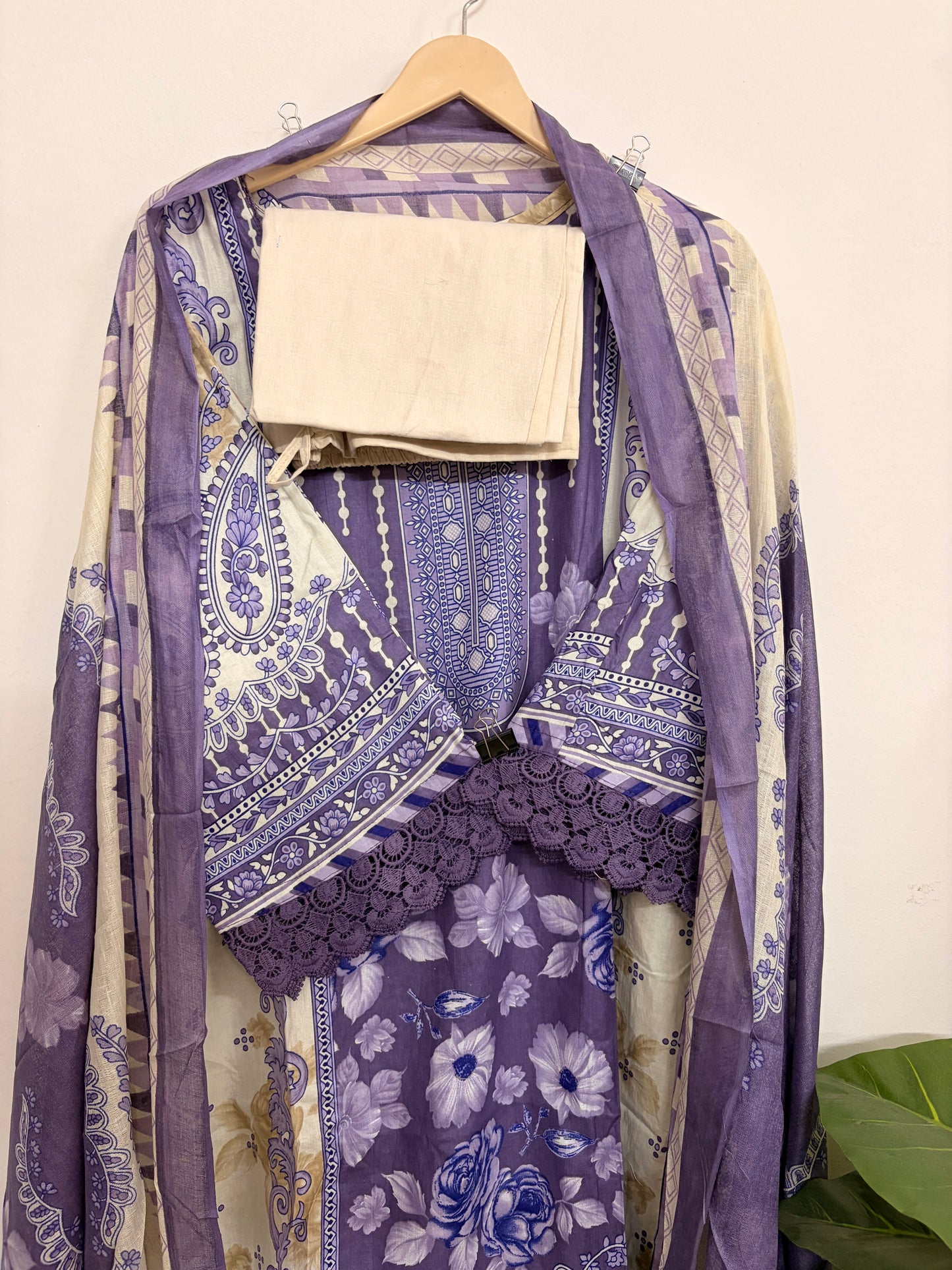T126- Premium Pure Cotton Pakistani three-piece suit