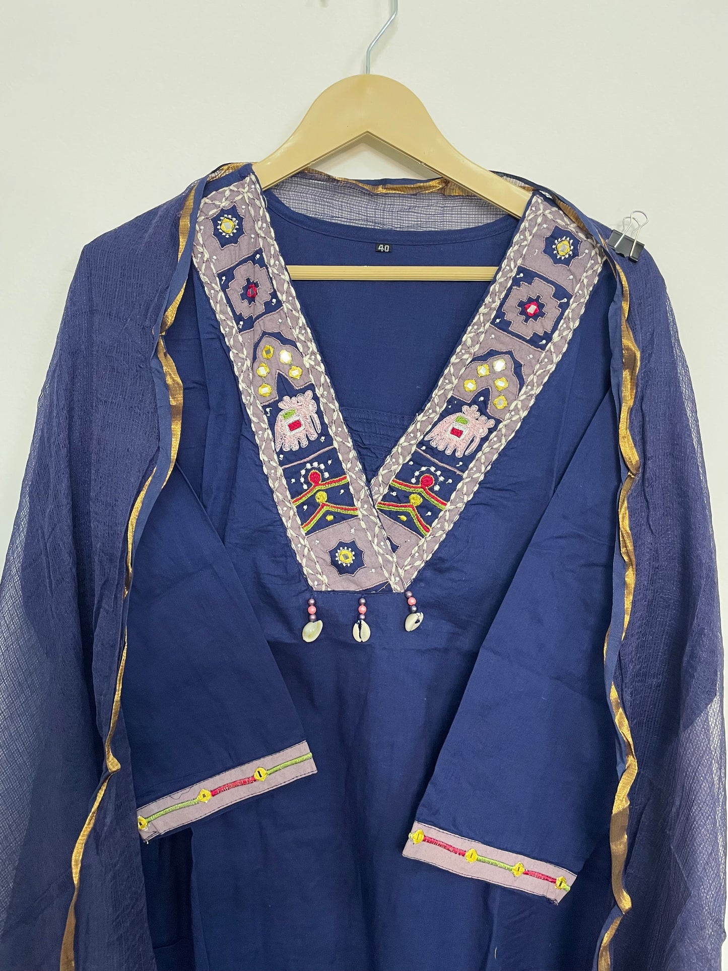 T067-Premium Pure cotton kurti with pant and dupatta