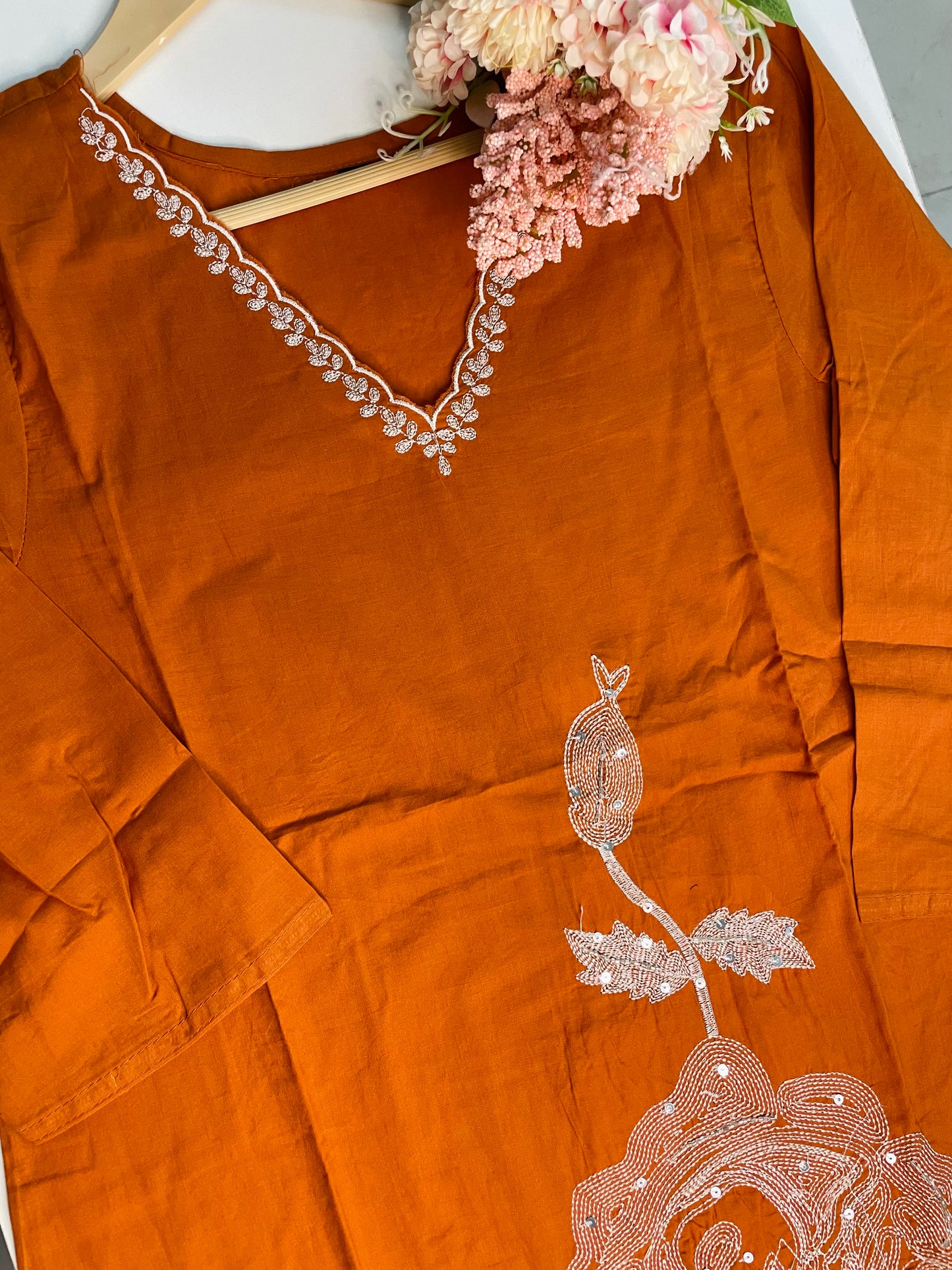 T066-Premium Pure cotton kurti with pant and dupatta