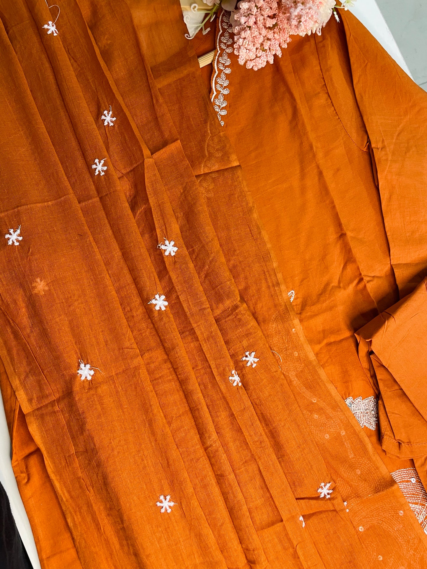 T066-Premium Pure cotton kurti with pant and dupatta