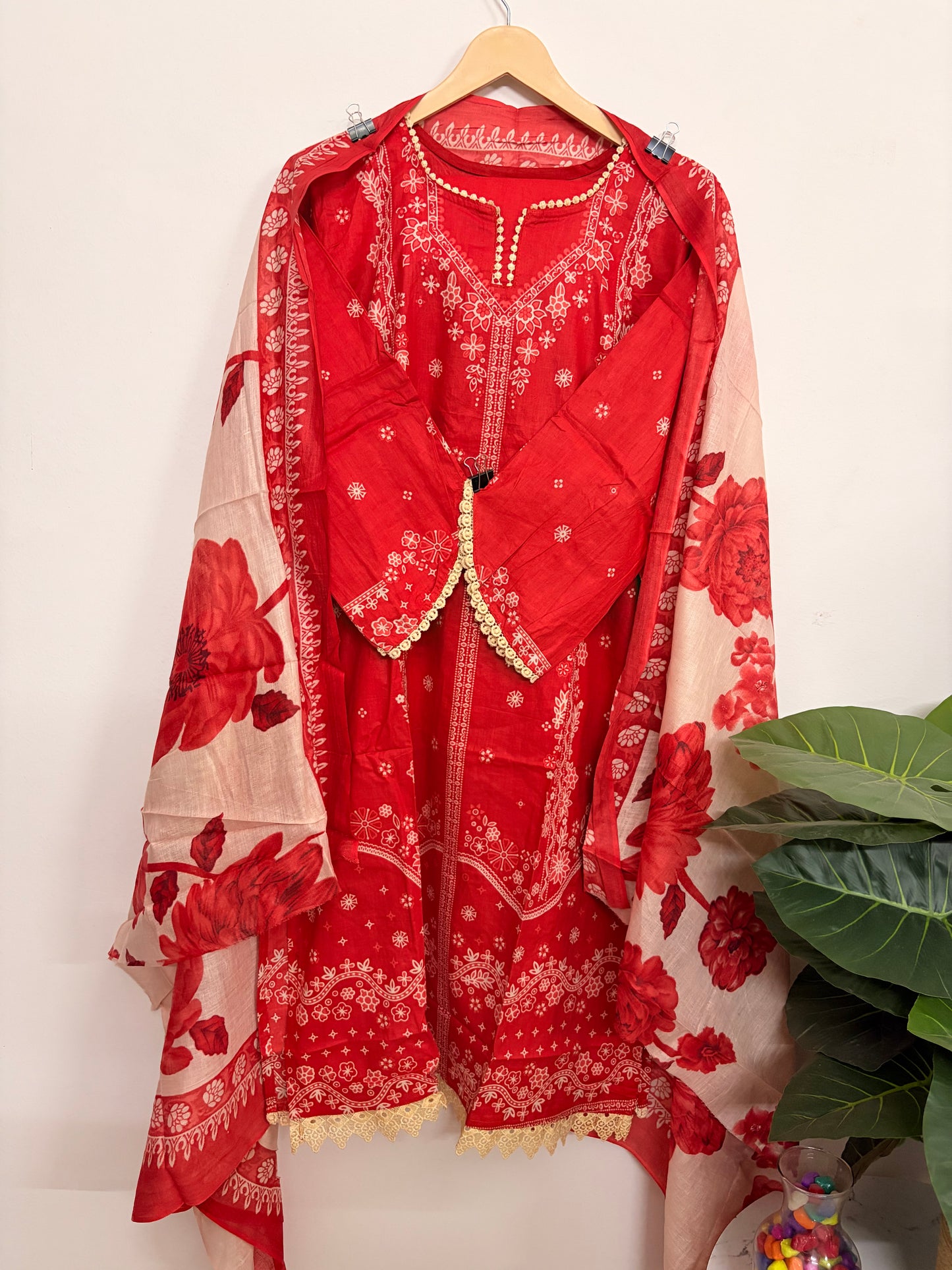 T121- Premium Pure Cotton Pakistani three-piece suit set