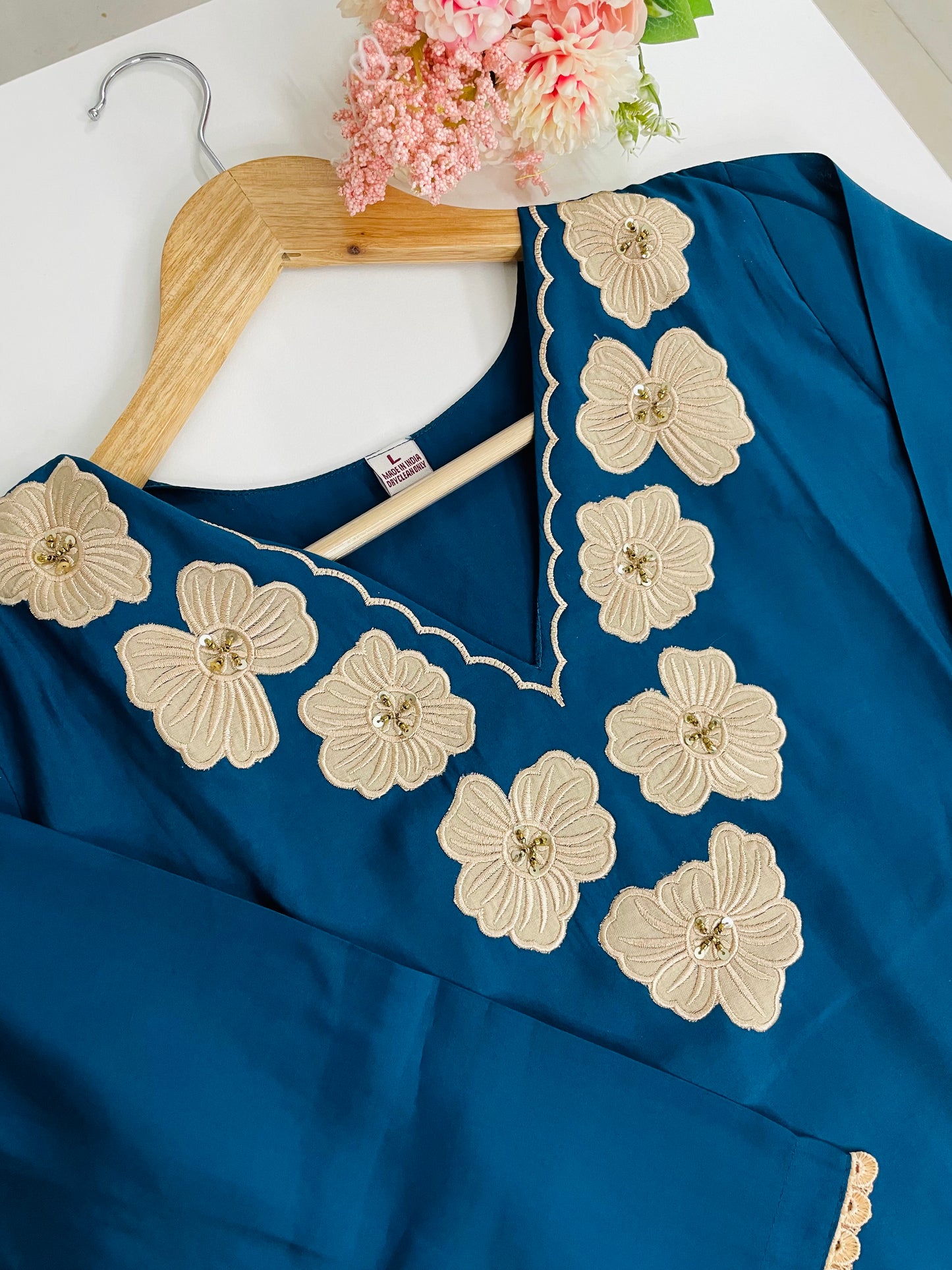 T046-Roman silk kurti with pant and dupatta