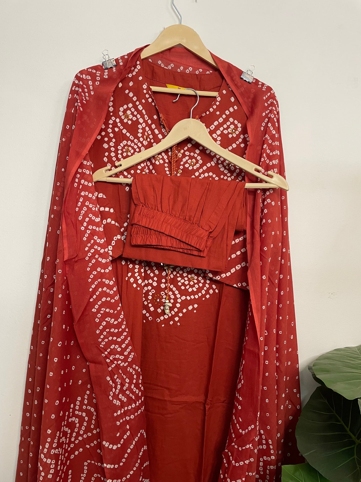 T085- Premium Pure Cotton Straight Kurti with pant and dupatta