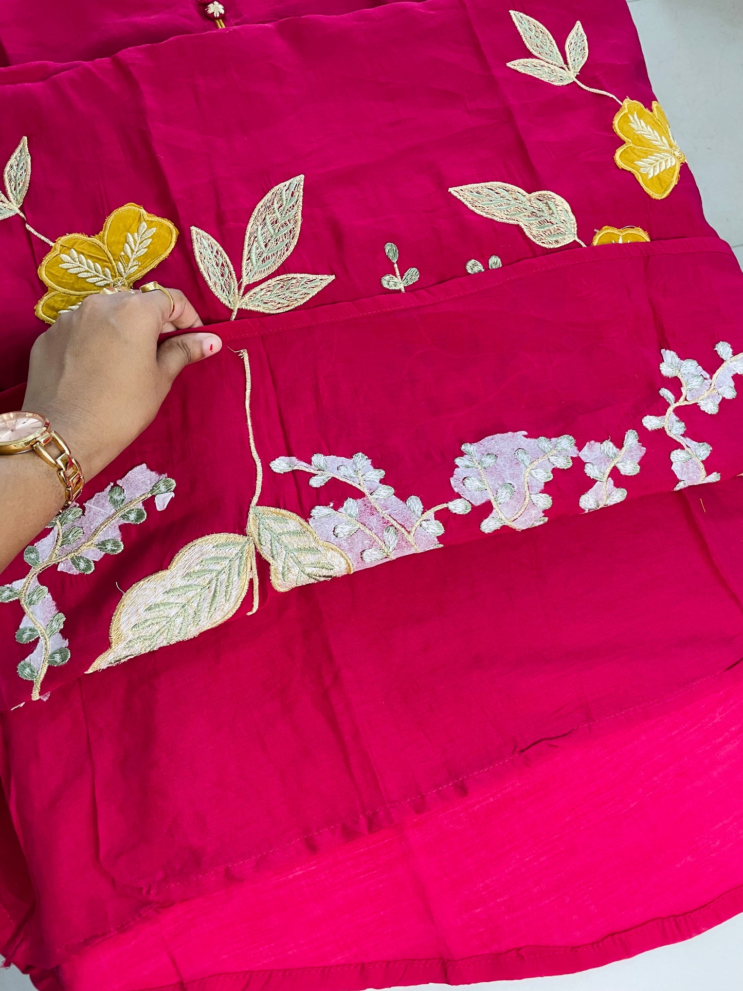T052-Premium Mul Chanderi A-line Kurti with pant and dupatta
