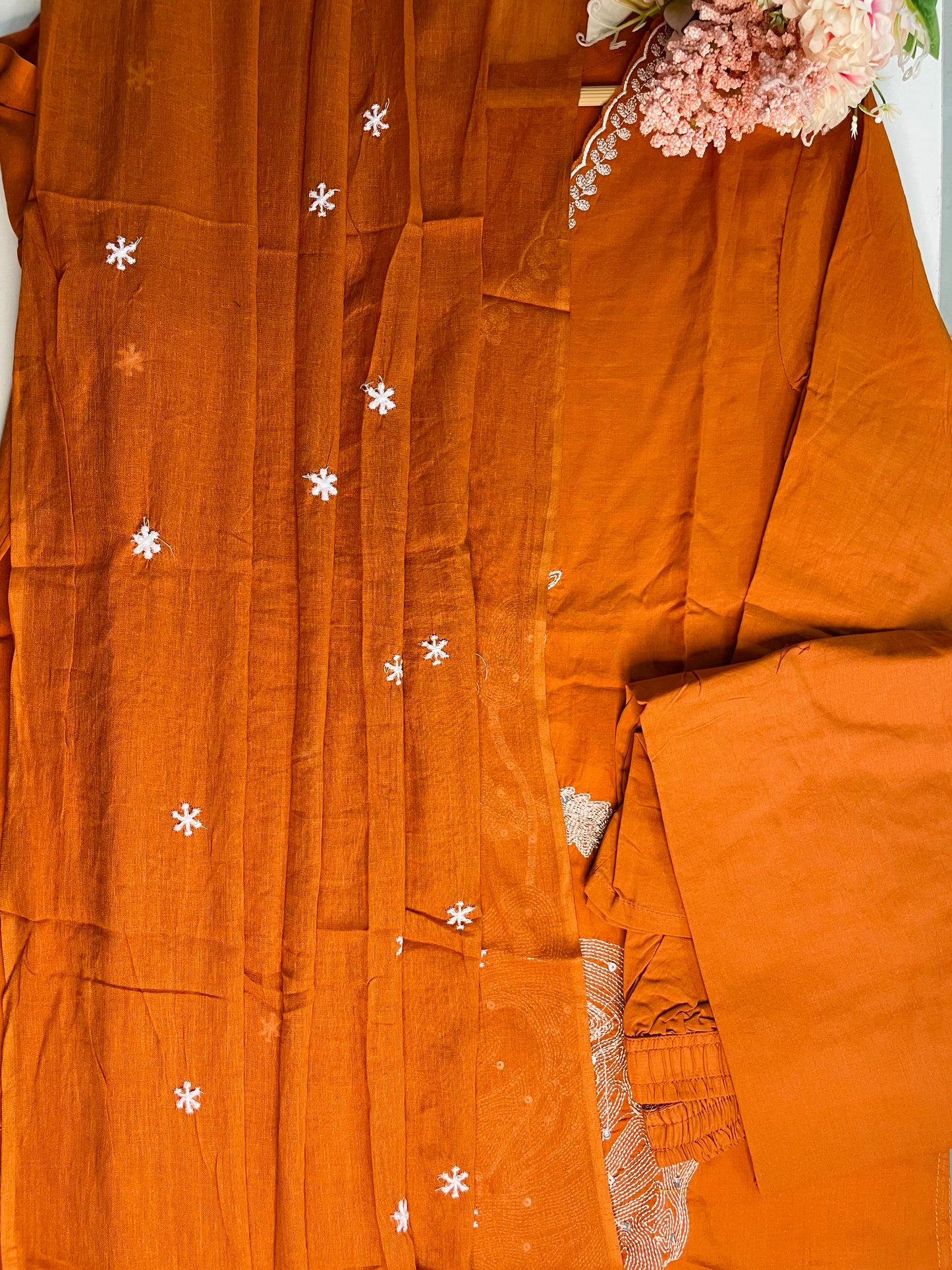 T066-Premium Pure cotton kurti with pant and dupatta