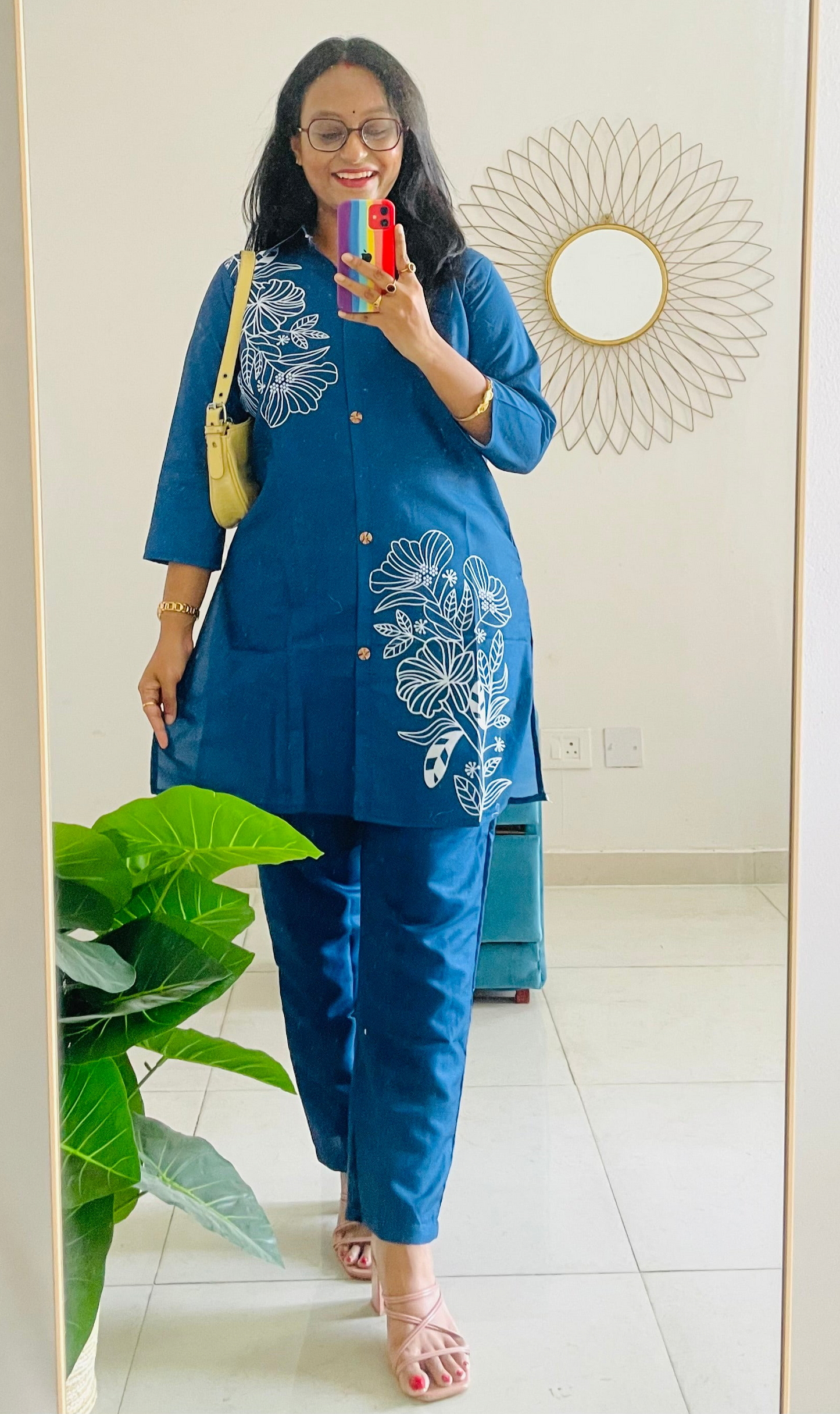 T034-NAVY MUSE PREMIUM COTTON CO-ORD