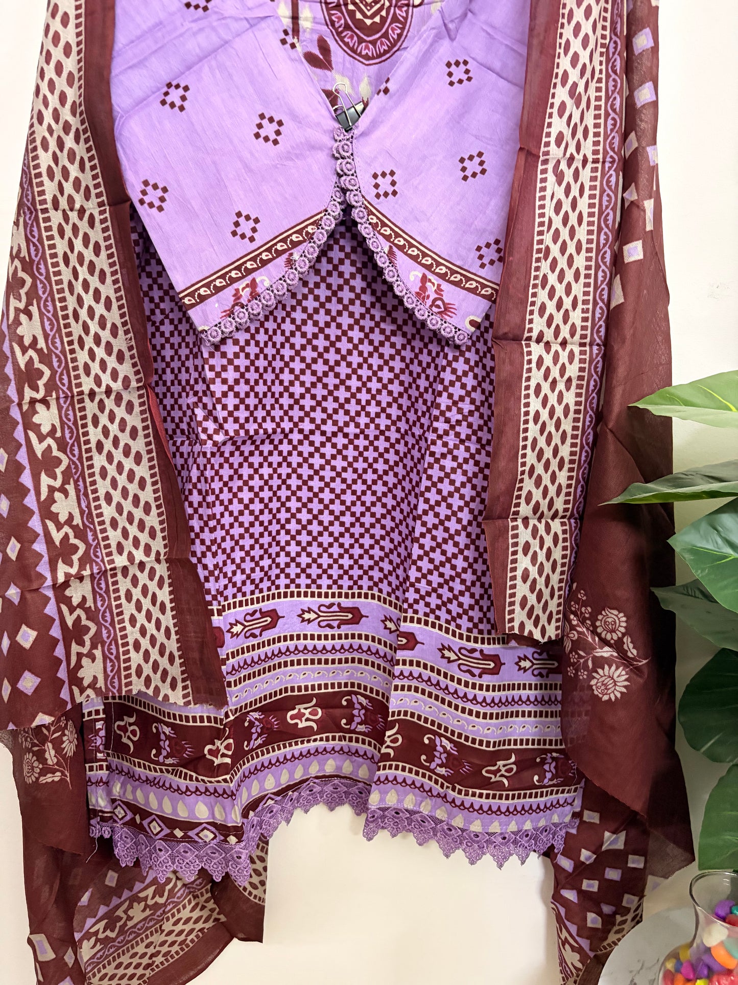 T118- Premium Pure Cotton Pakistani three-piece suit set
