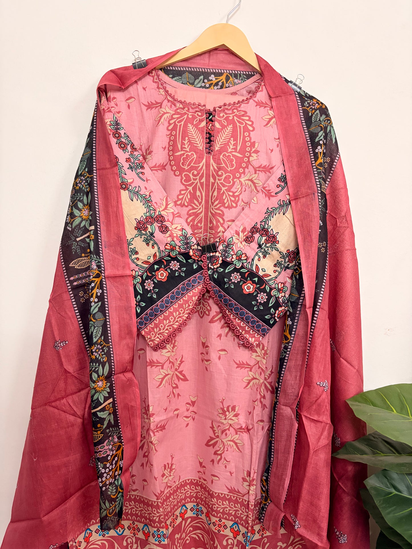 T122- Premium Pure Cotton Pakistani three-piece suit set