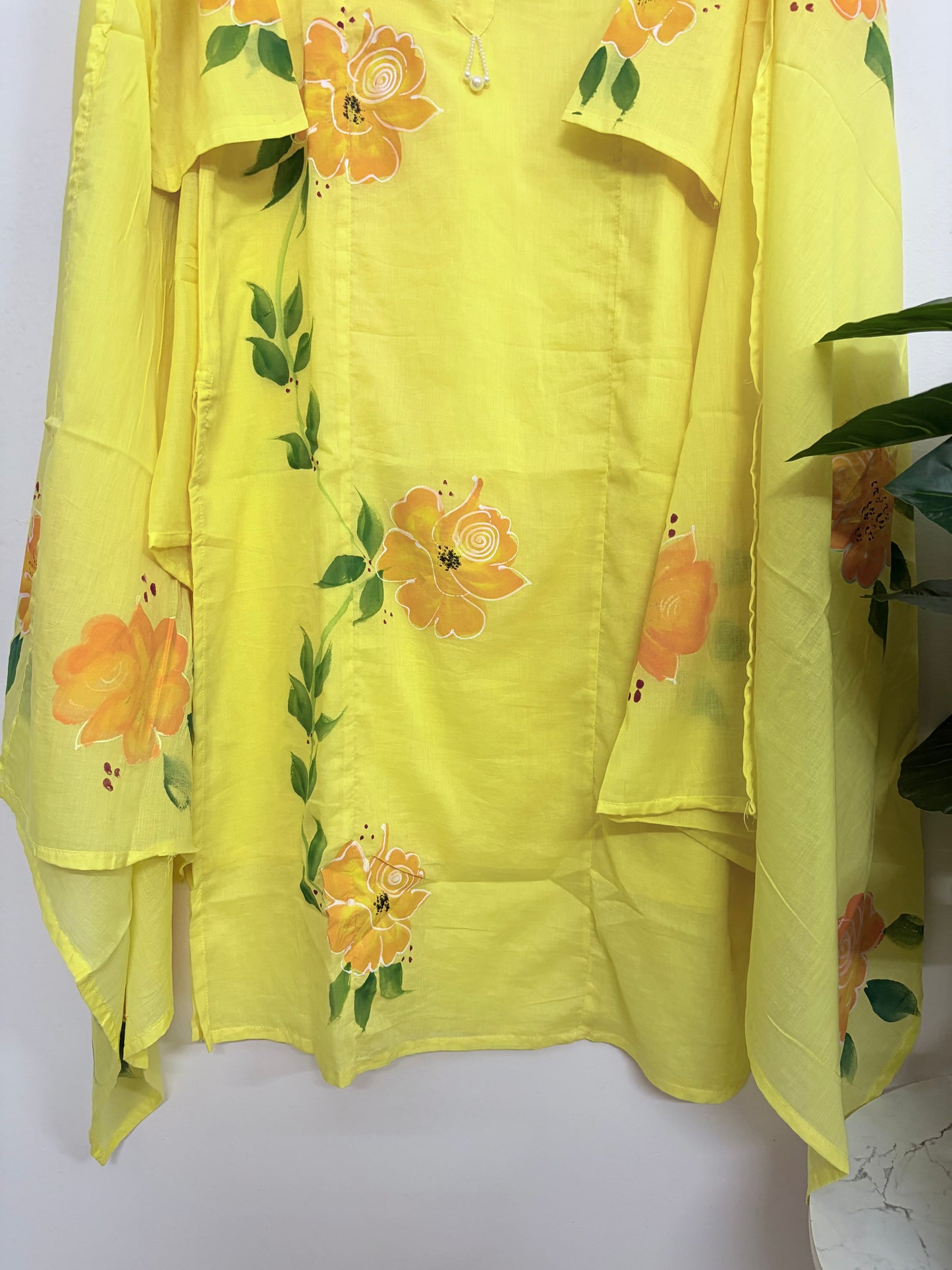 T111- Premium Pure Cotton Straight Kurti with pant and dupatta