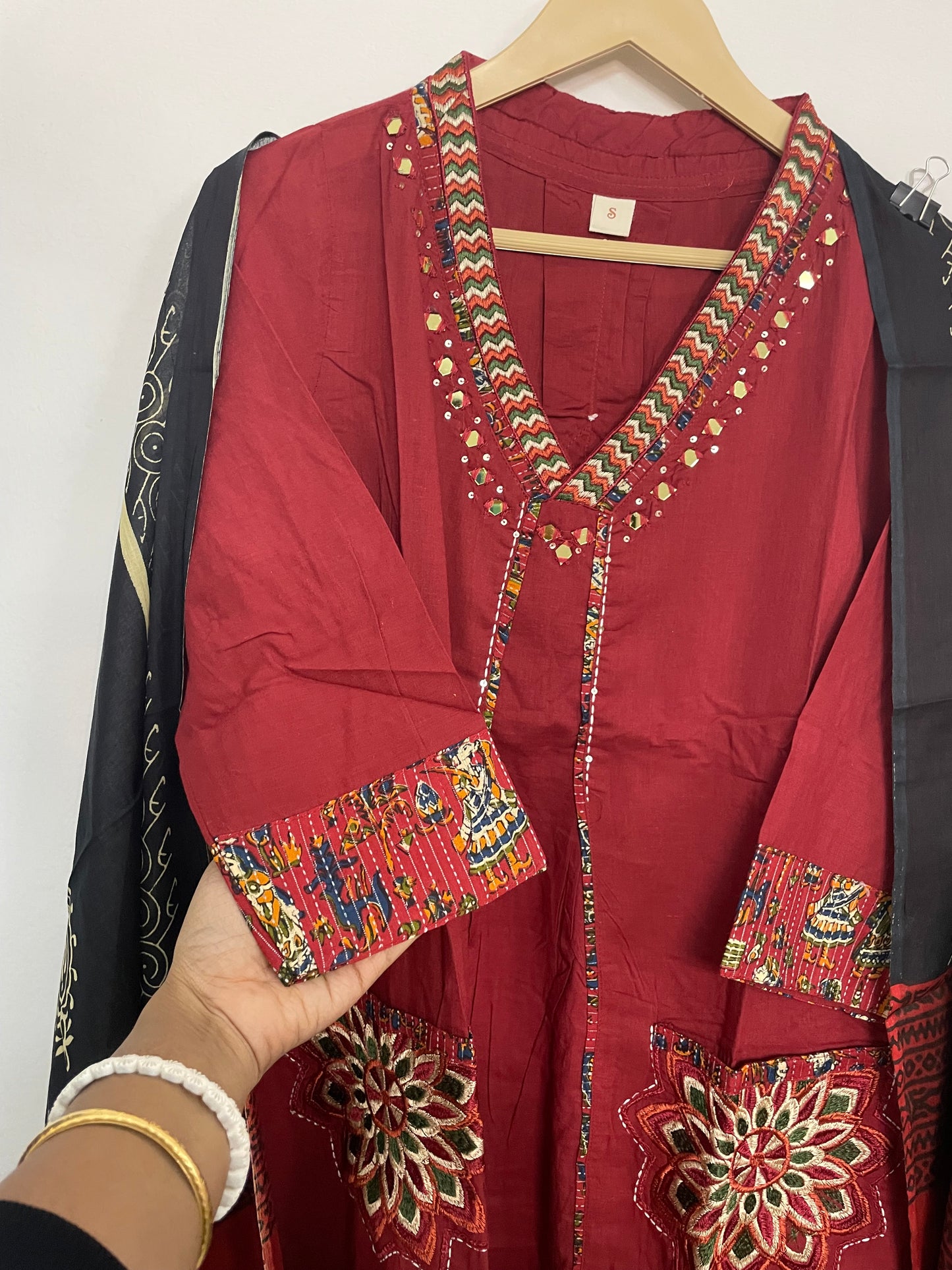 T070-Premium Pure cotton kurti with pant and dupatta