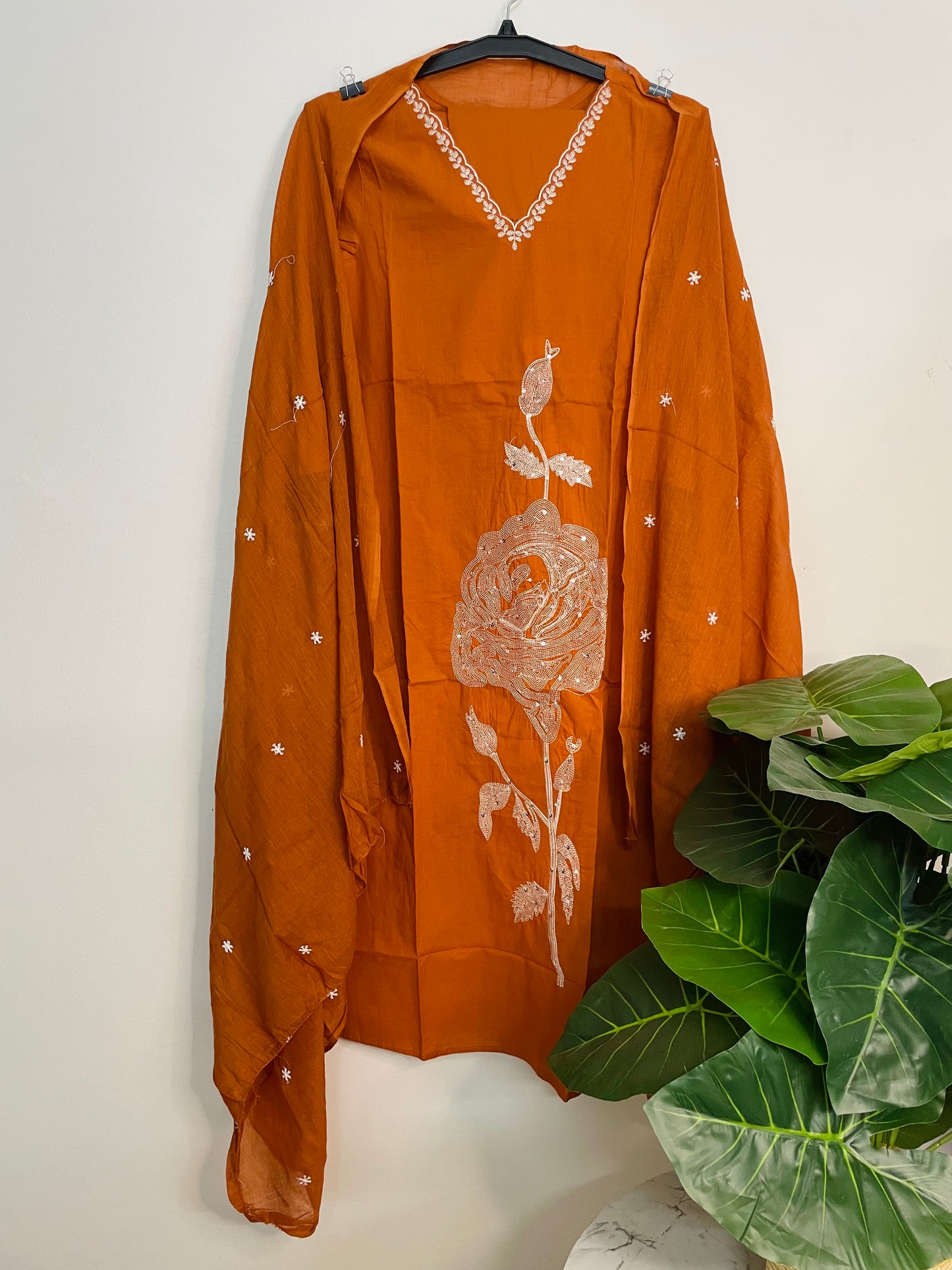 T066-Premium Pure cotton kurti with pant and dupatta