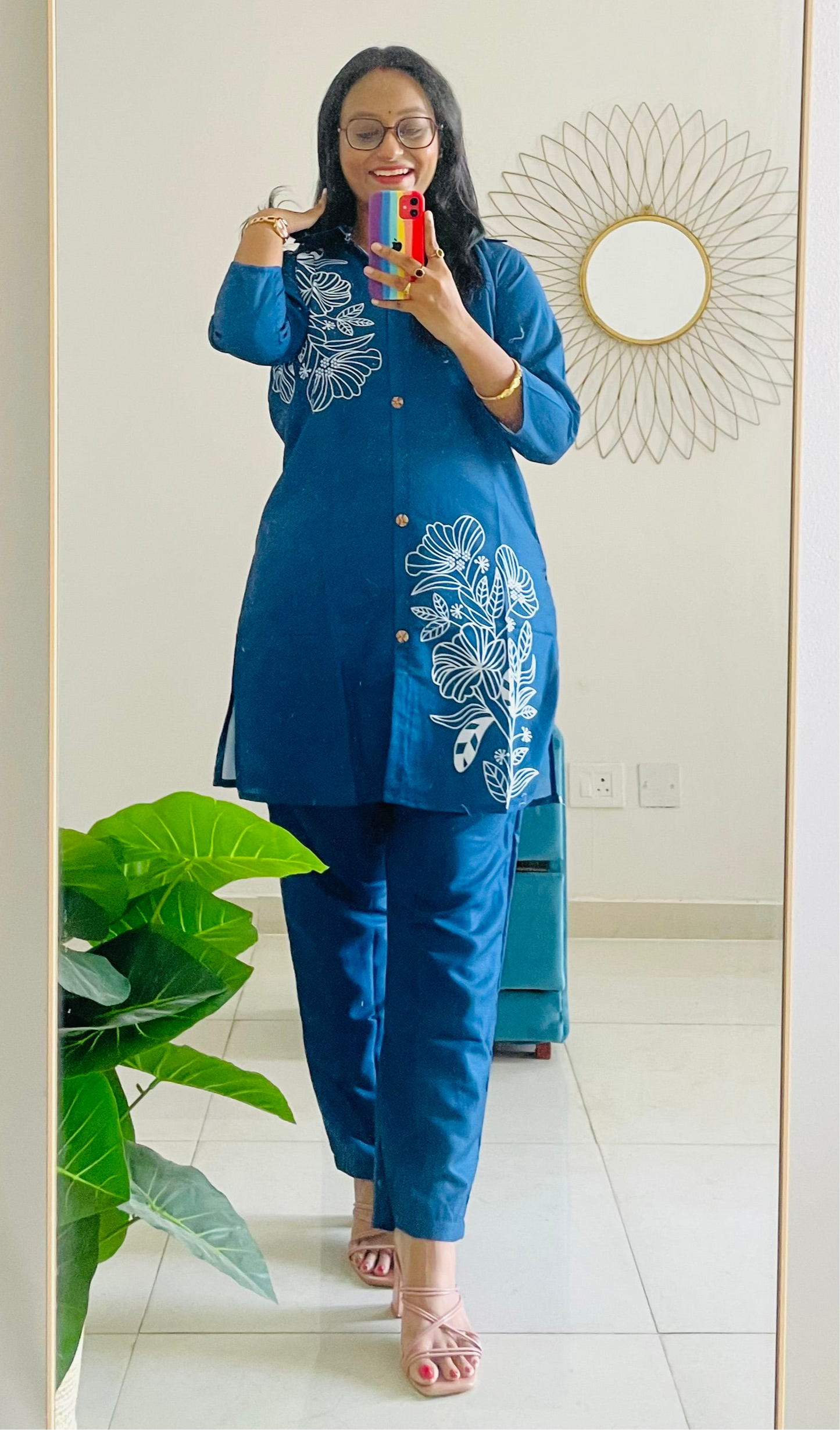 T034-NAVY MUSE PREMIUM COTTON CO-ORD
