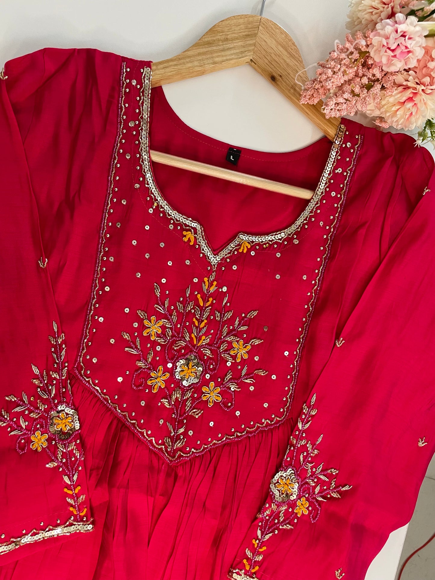 T055-Premium Mul Chanderi Kurti with pant and dupatta
