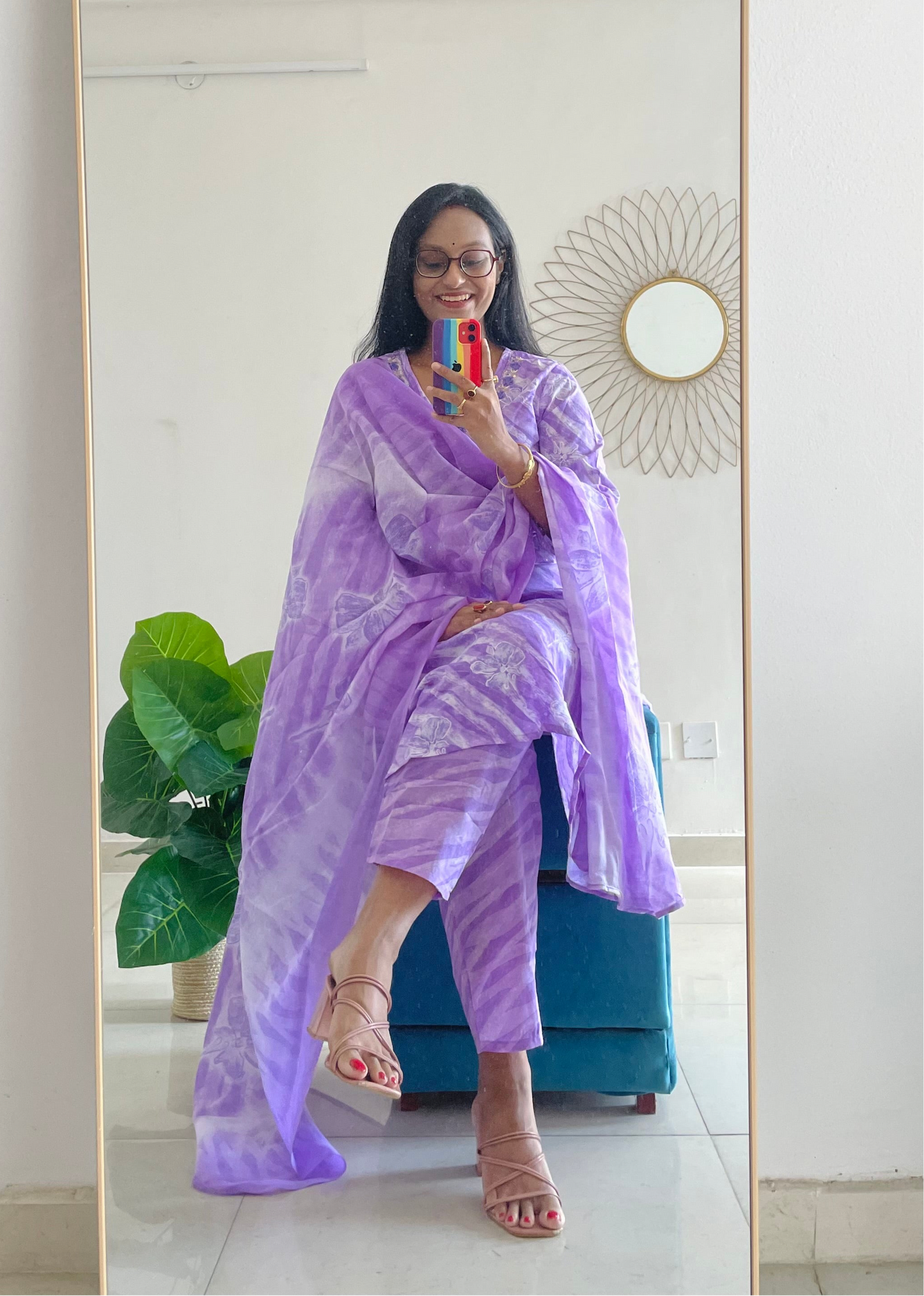 T019-Premium Pure cotton kurti with pant and dupatta