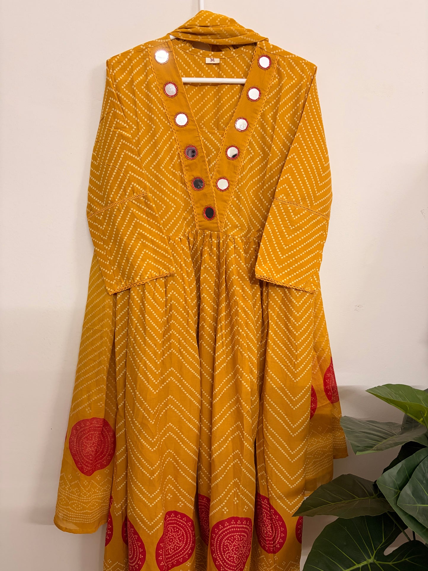 T106- Premium Pure Cotton Anarkali kurti with pant and dupatta