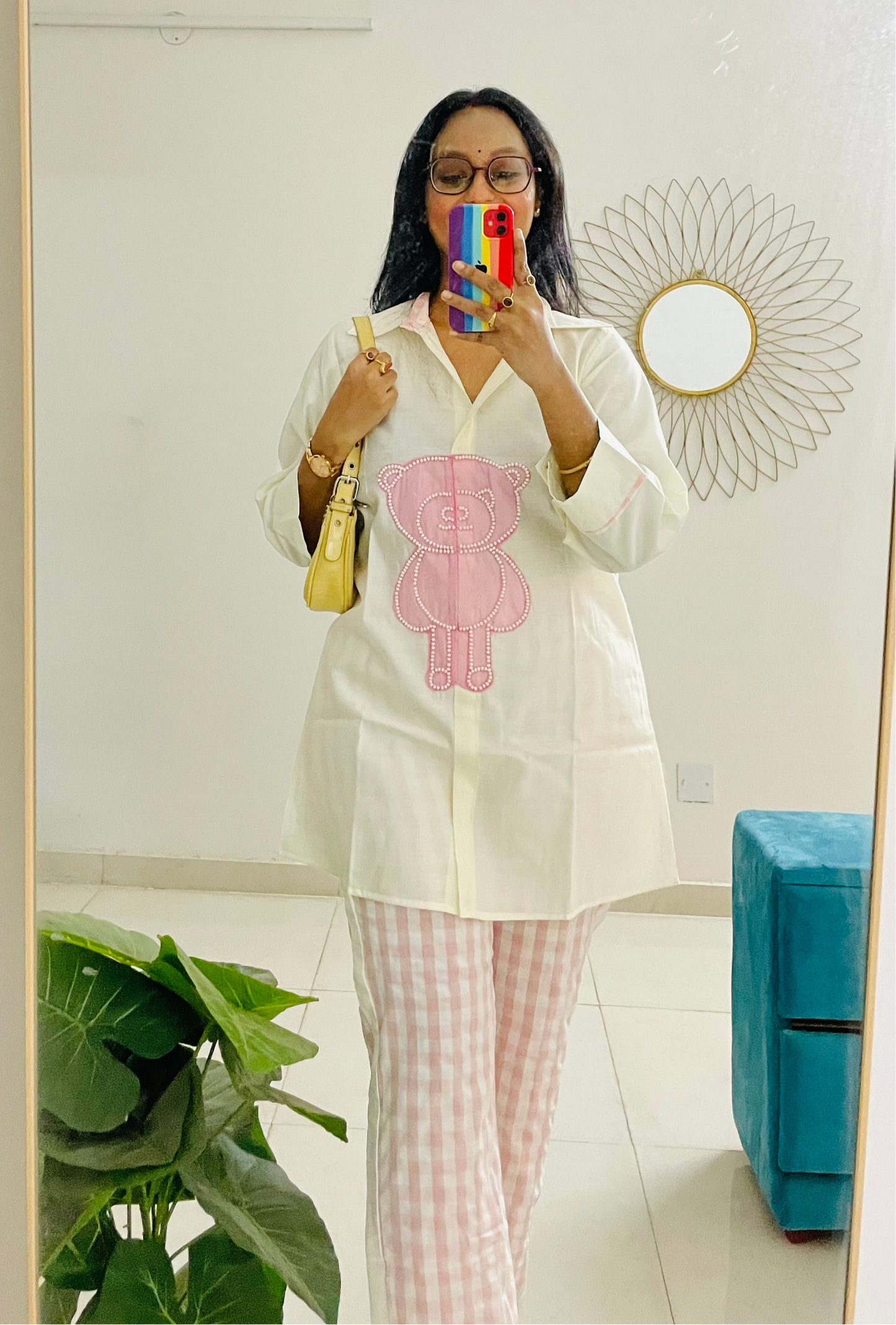 T038-PEARLY PINK PUFF TEDDY KISS COTTON CO-ORD