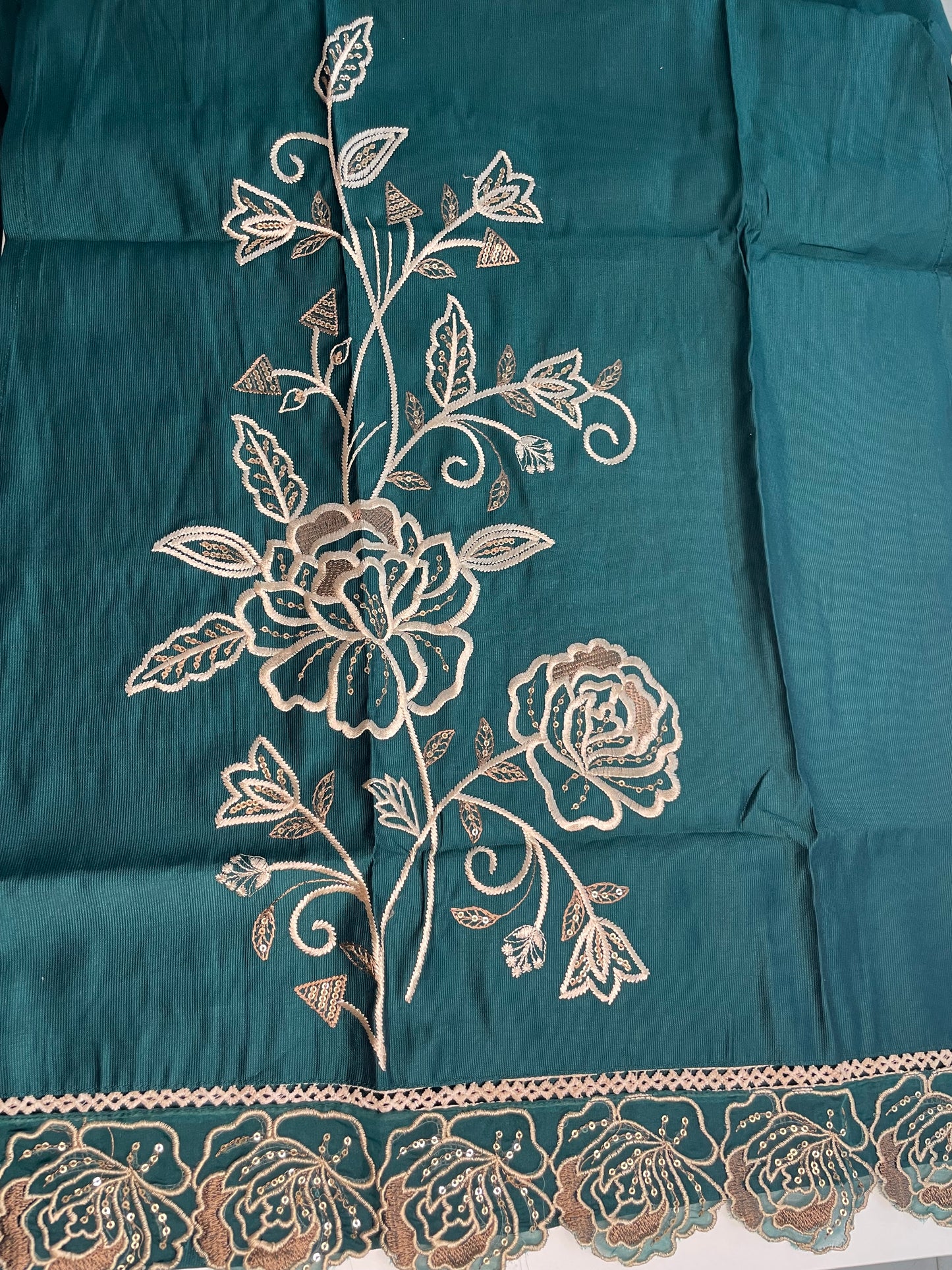 T062-Premium Pure gadwal silk kurti with pant and dupatta