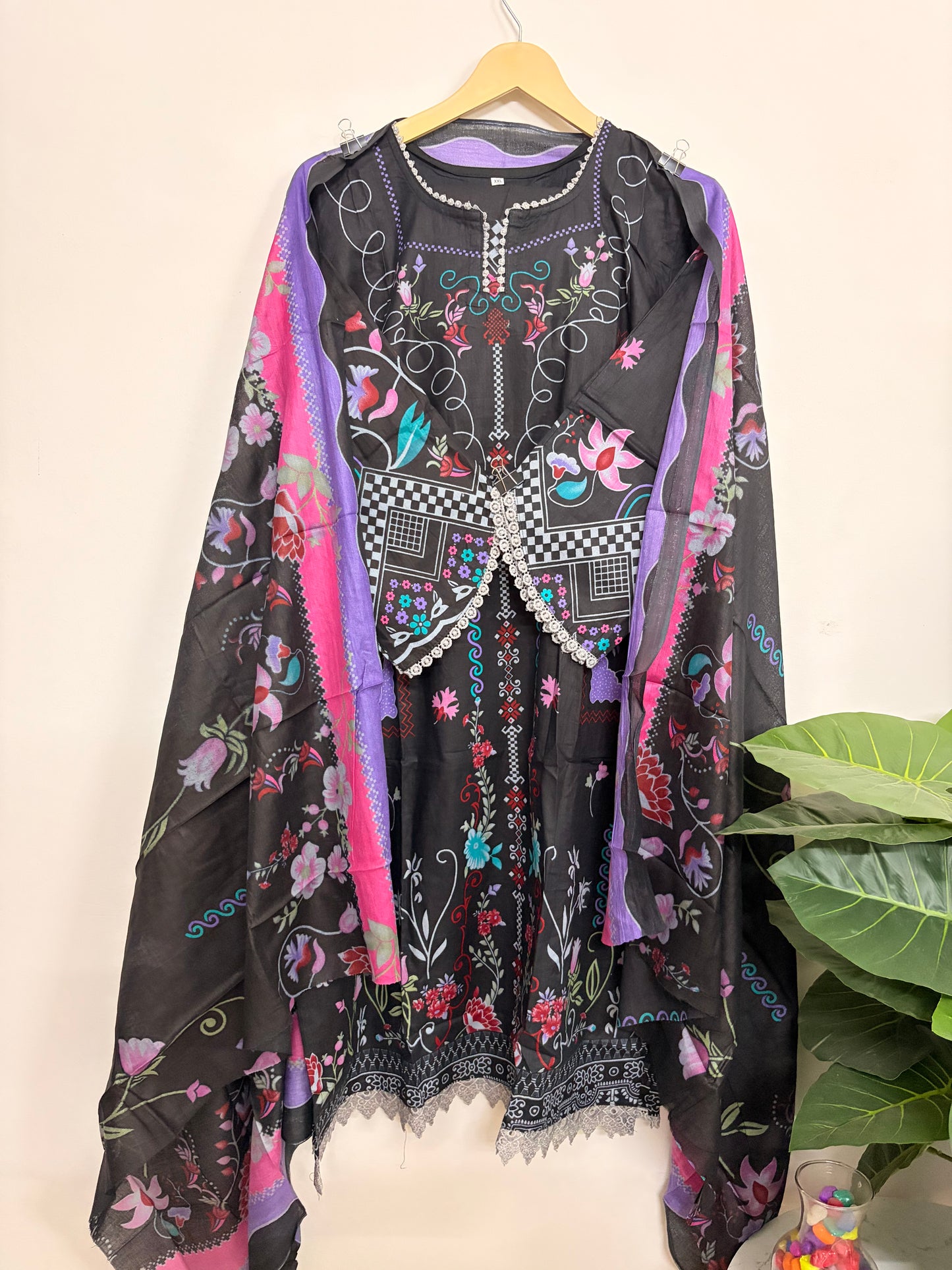 T117- Premium Pure cotton Pakistani style three-piece suit