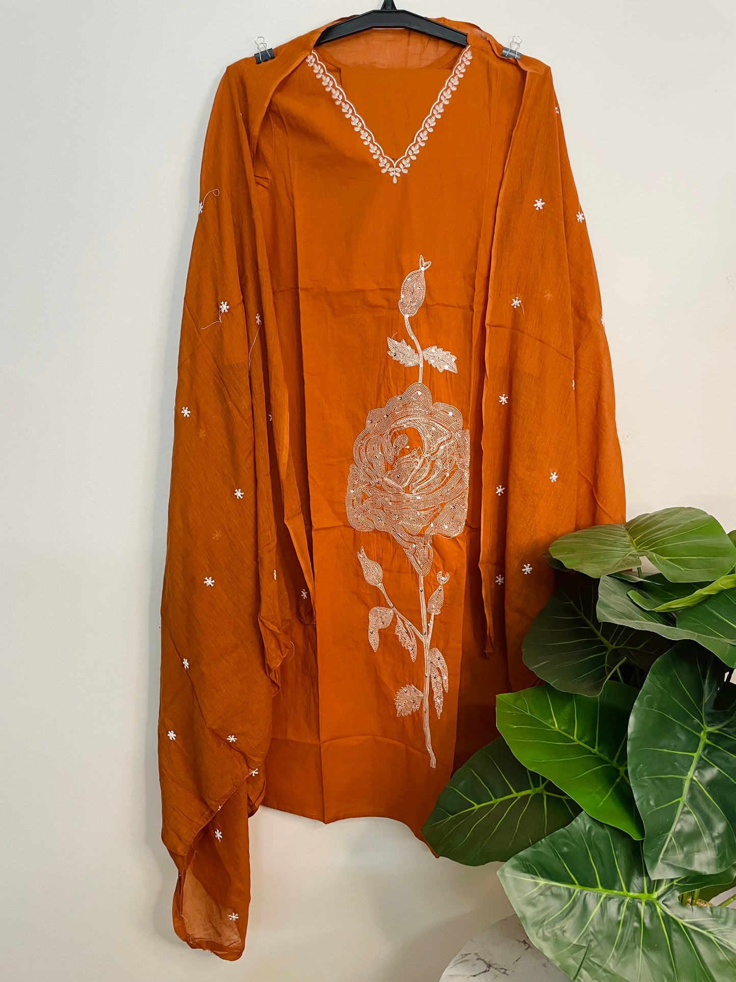 T066-Premium Pure cotton kurti with pant and dupatta