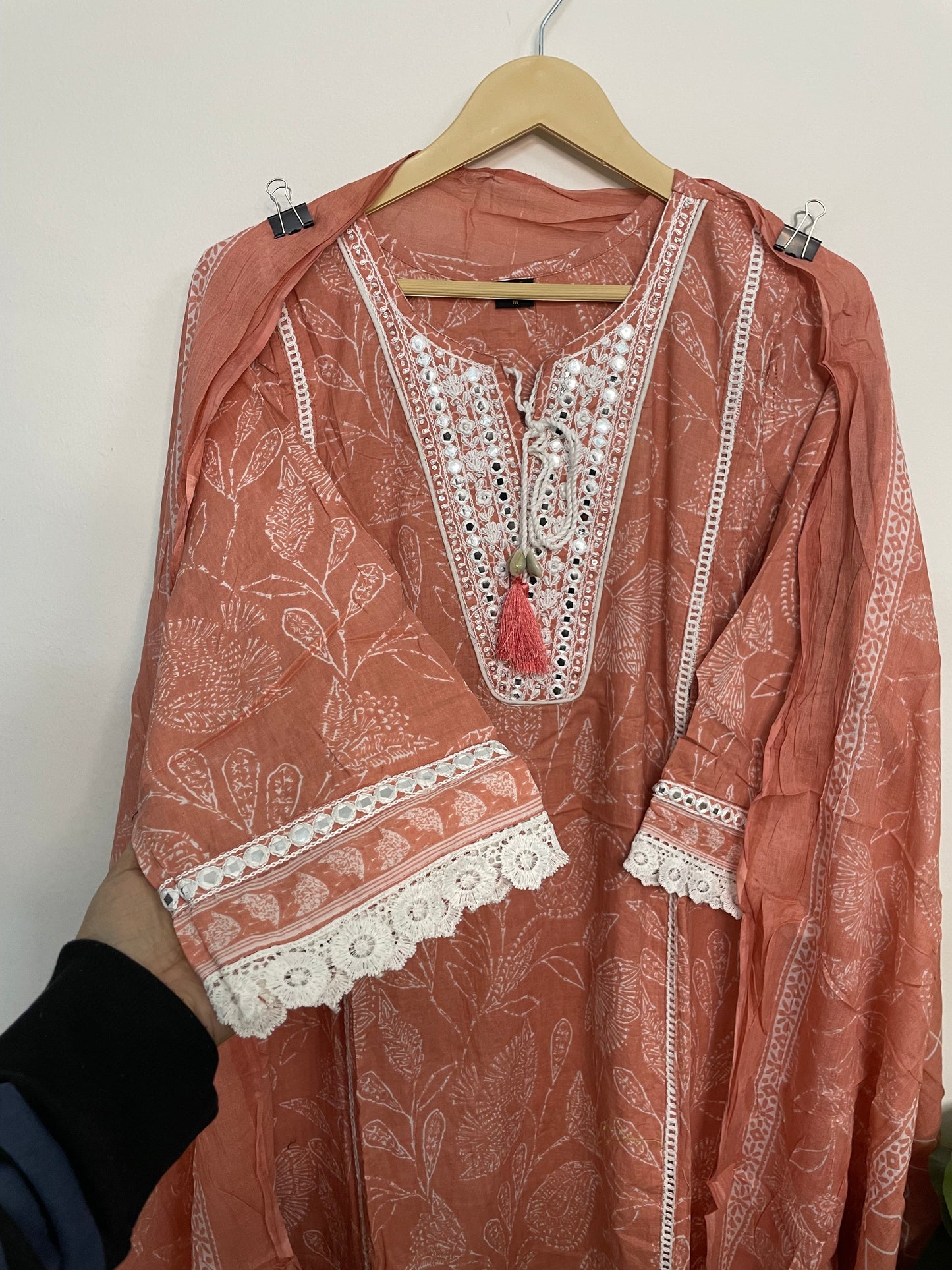 T080- Premium Pure cotton kurti with pant and dupatta