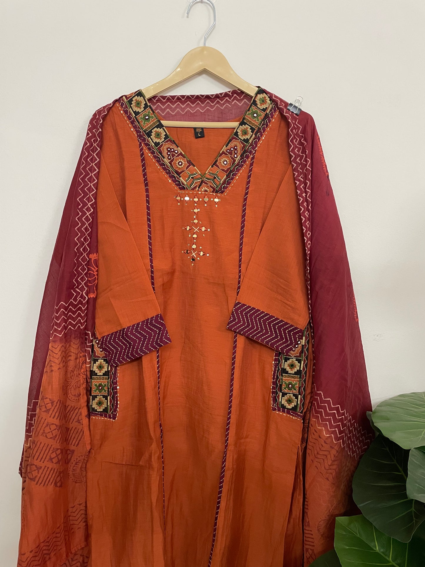 T068-Premium Pure cotton kurti with pant and dupatta