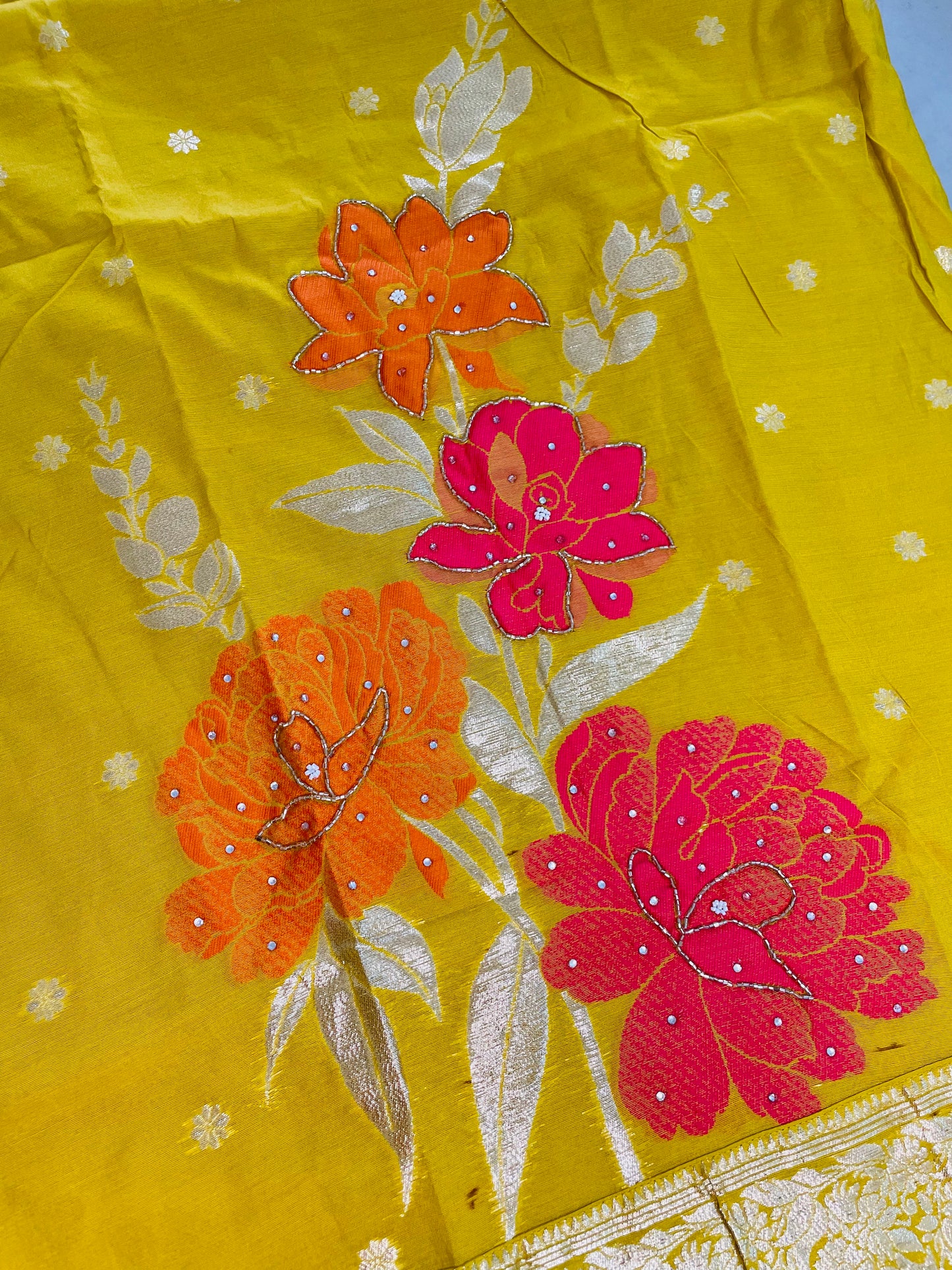 T051-Premium Banarasi Silk kurti with pant and dupatta