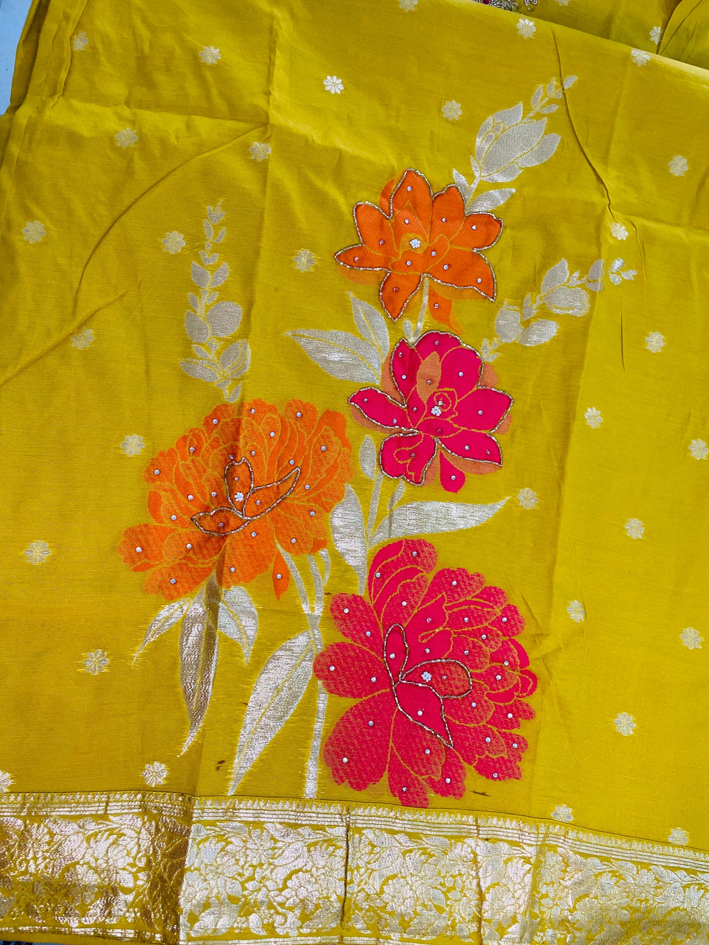 T051-Premium Banarasi Silk kurti with pant and dupatta