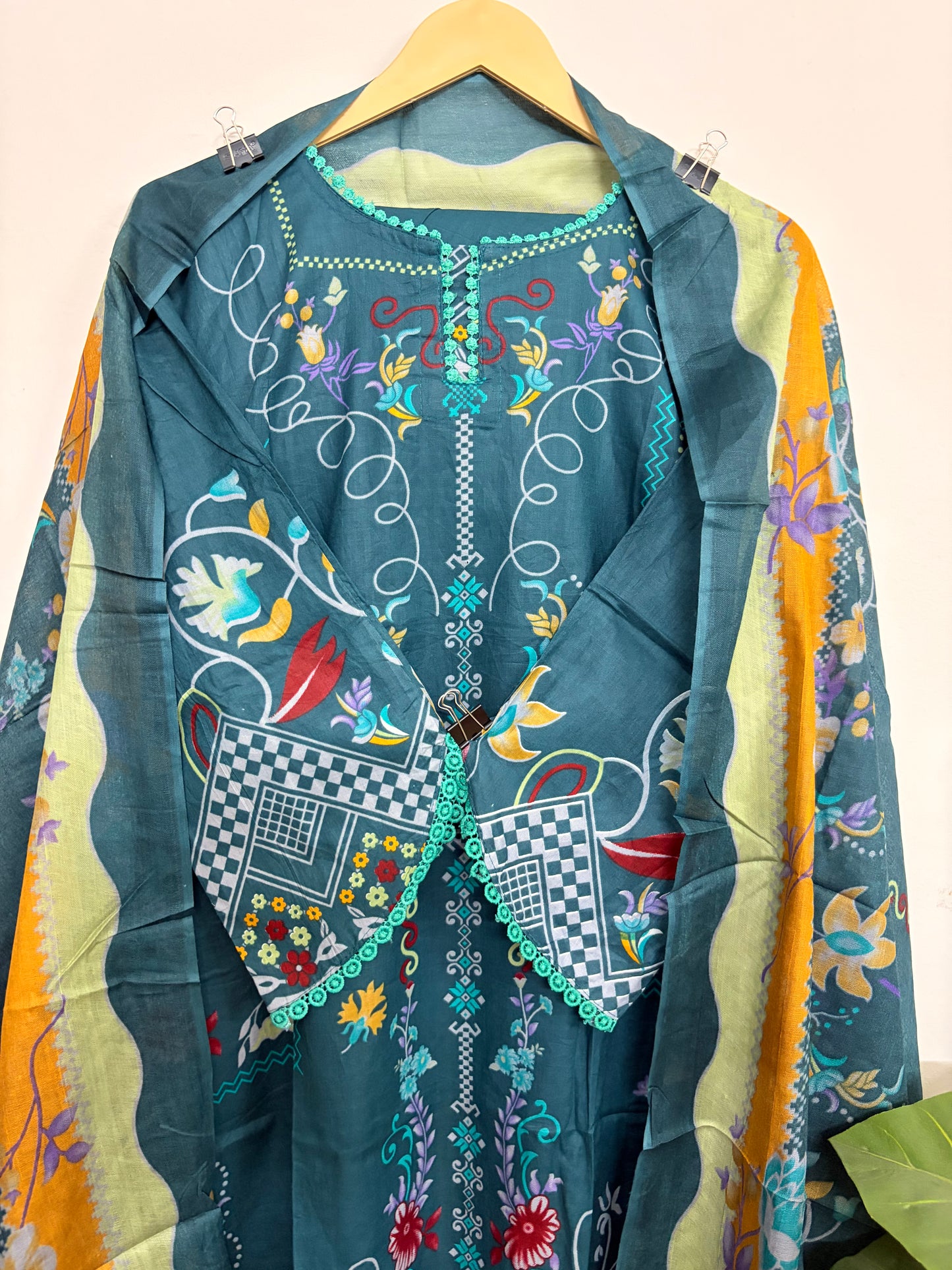 T120- Premium Pure Cotton Pakistani three-piece suit set