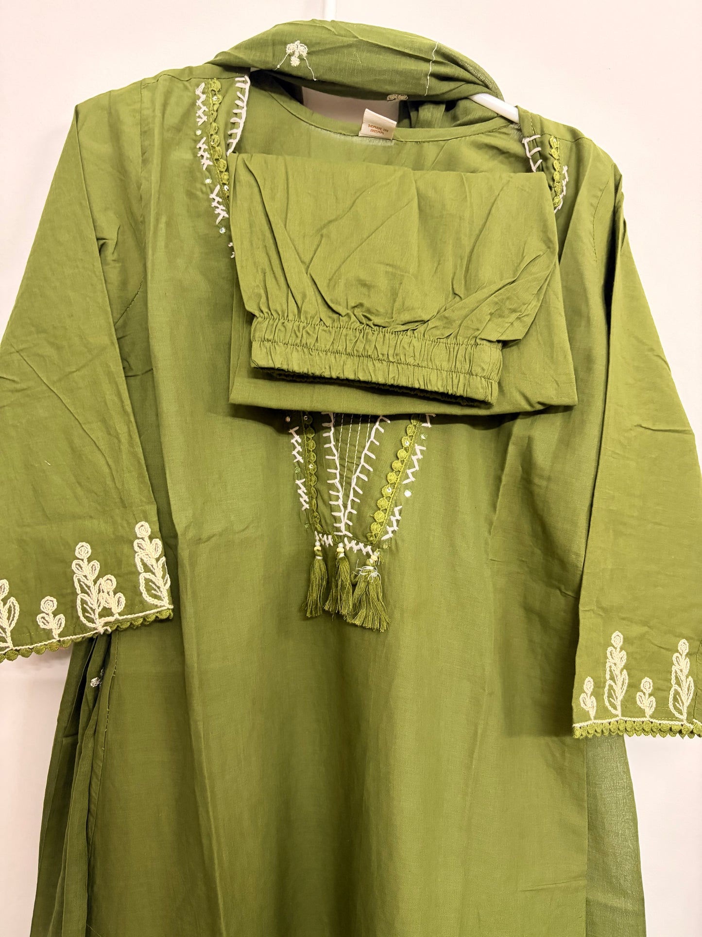 T116- Premium Pure Cotton kurti with pant and dupatta