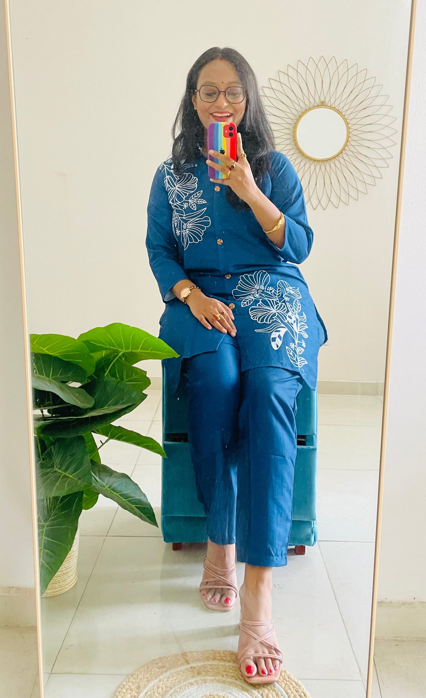 T034-NAVY MUSE PREMIUM COTTON CO-ORD