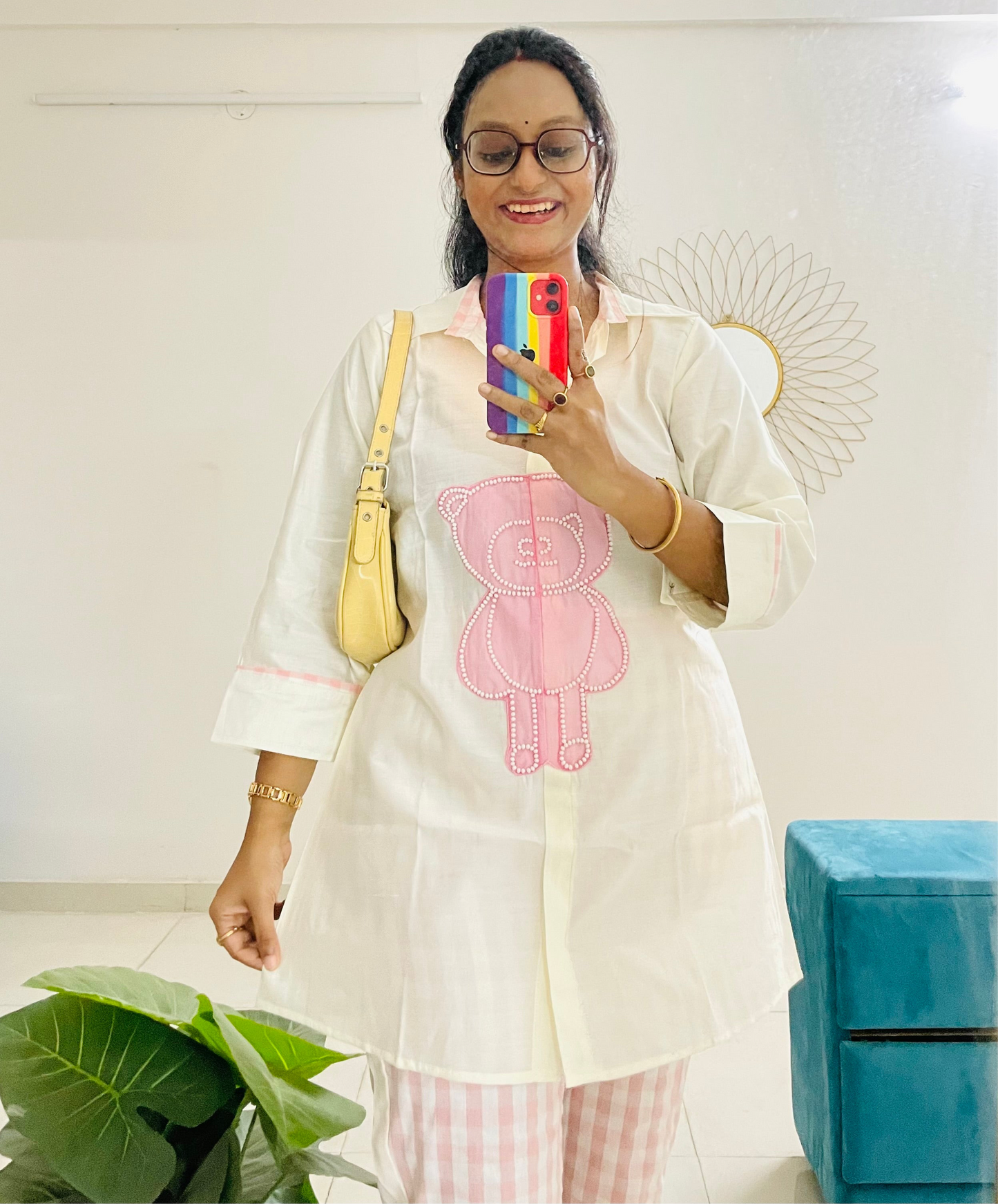 T038-PEARLY PINK PUFF TEDDY KISS COTTON CO-ORD