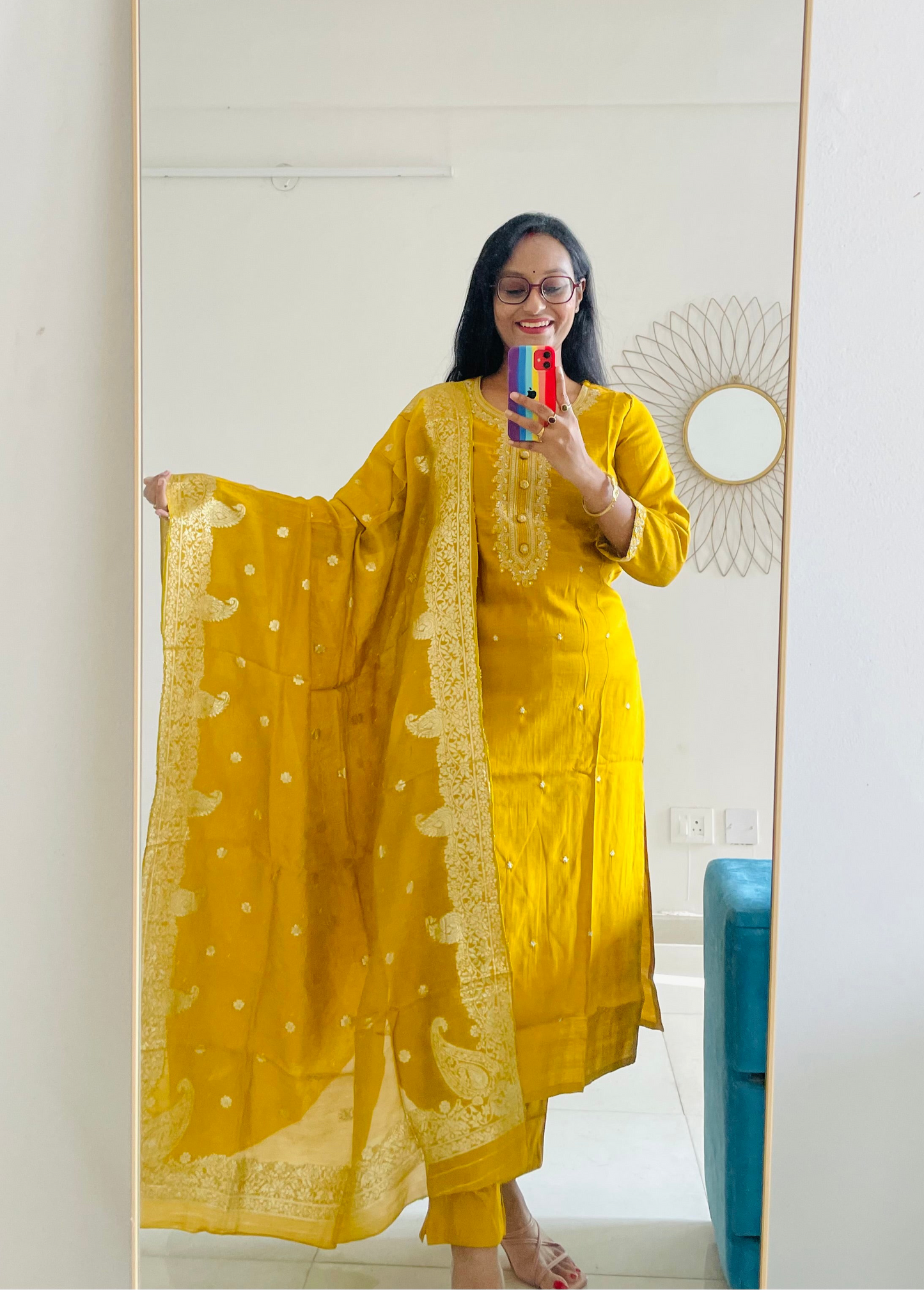T023-GOLDEN HOUR WEAVE ROMAN SILK SUIT SET