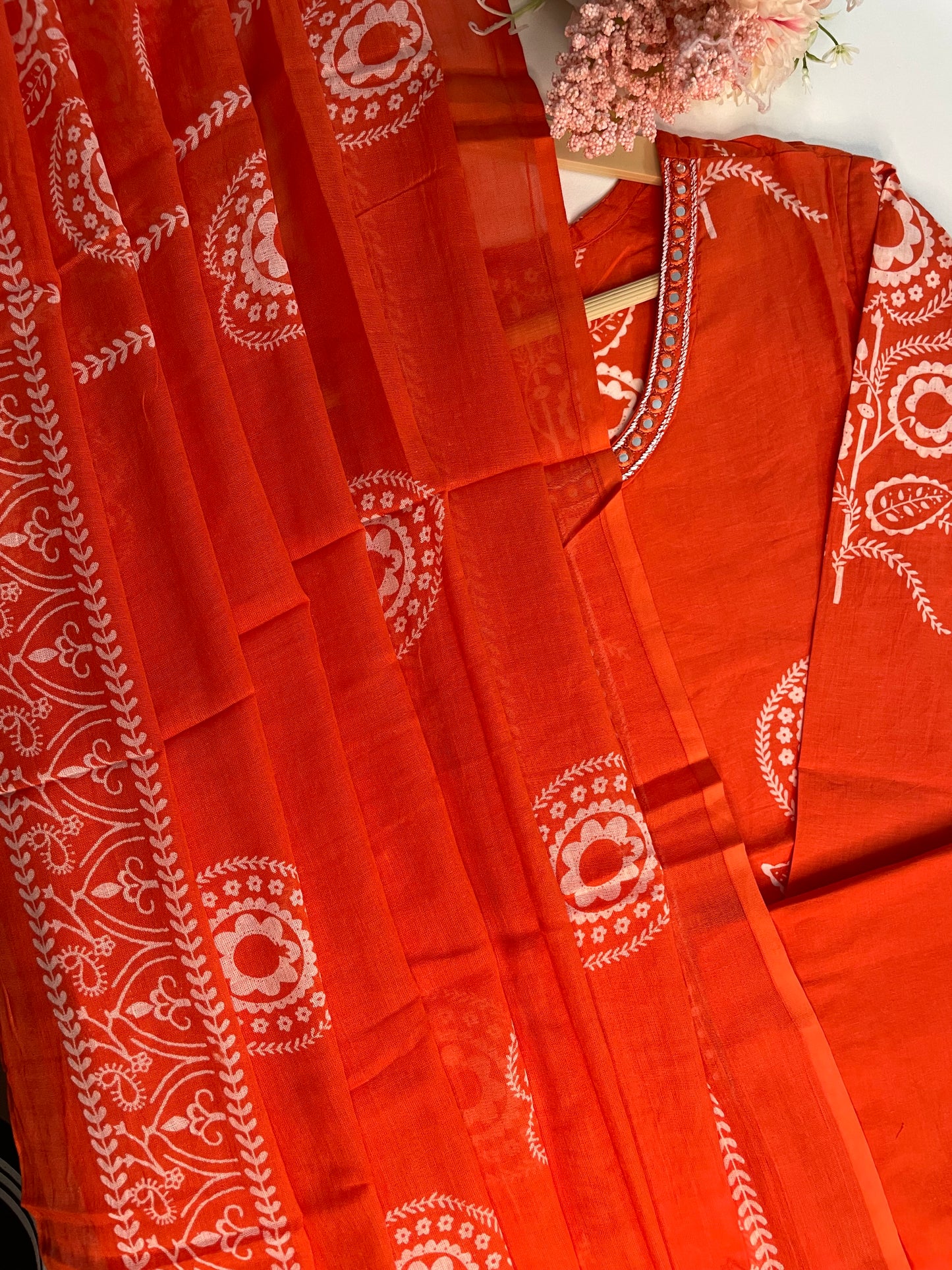 T065-Premium Pure cotton kurti with pant and dupatta